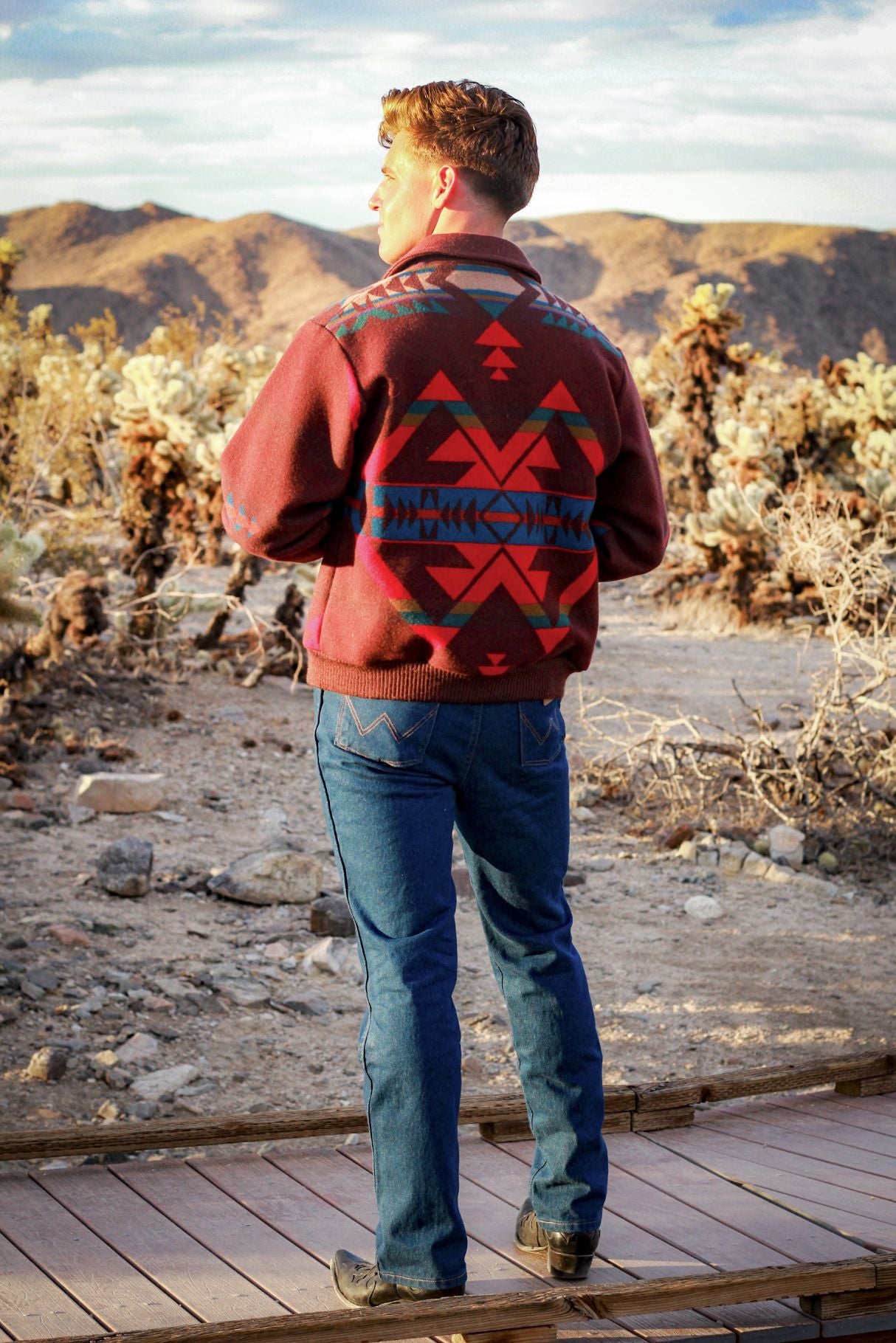 Vintage Pendleton Western Wear Wool Southwest Brown Jacket Medium