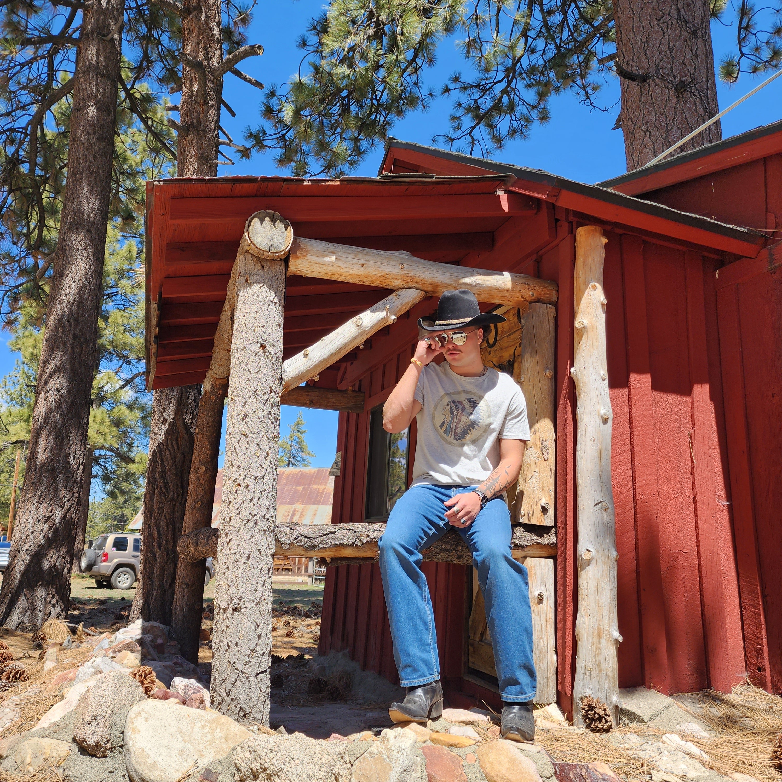 Ralph Lauren Native American Light Grey Color T - Shirt Mens Large