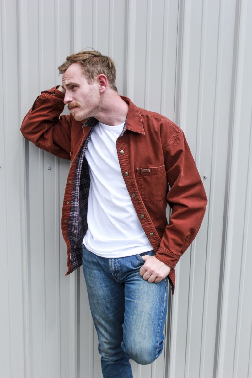 Carhartt Maroon Jacket – Flannel Lined for Extra Warmth