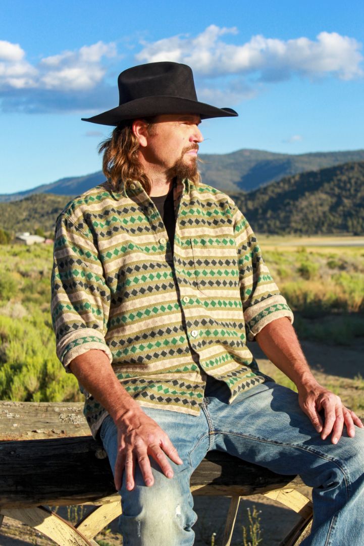 Toc - Toc Green/Khaki/Brown Diamond Pattern Button - up Fannel Coat