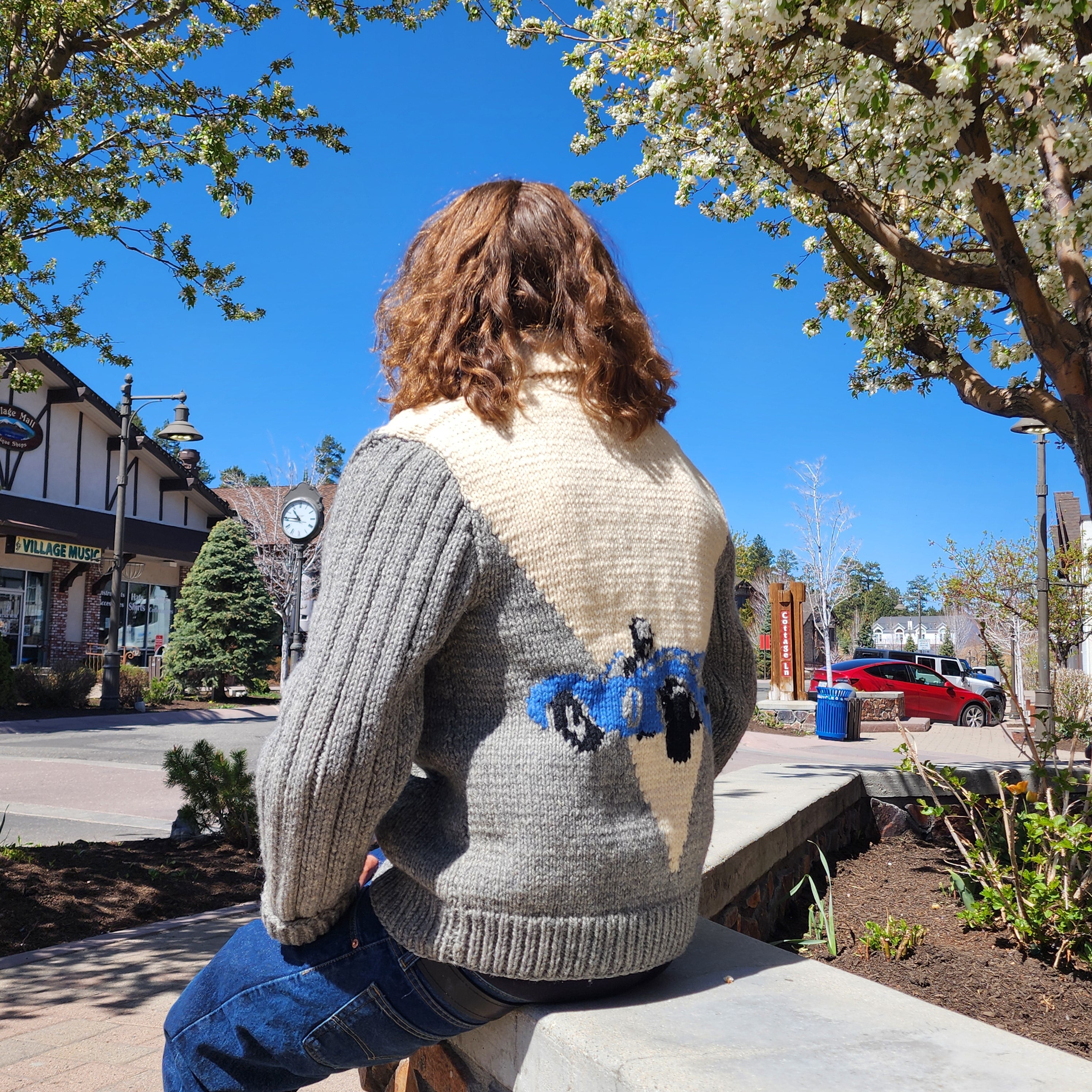 Rare Vintage 50's Rockabilly Cowichan Race Car Sweater Cardigan