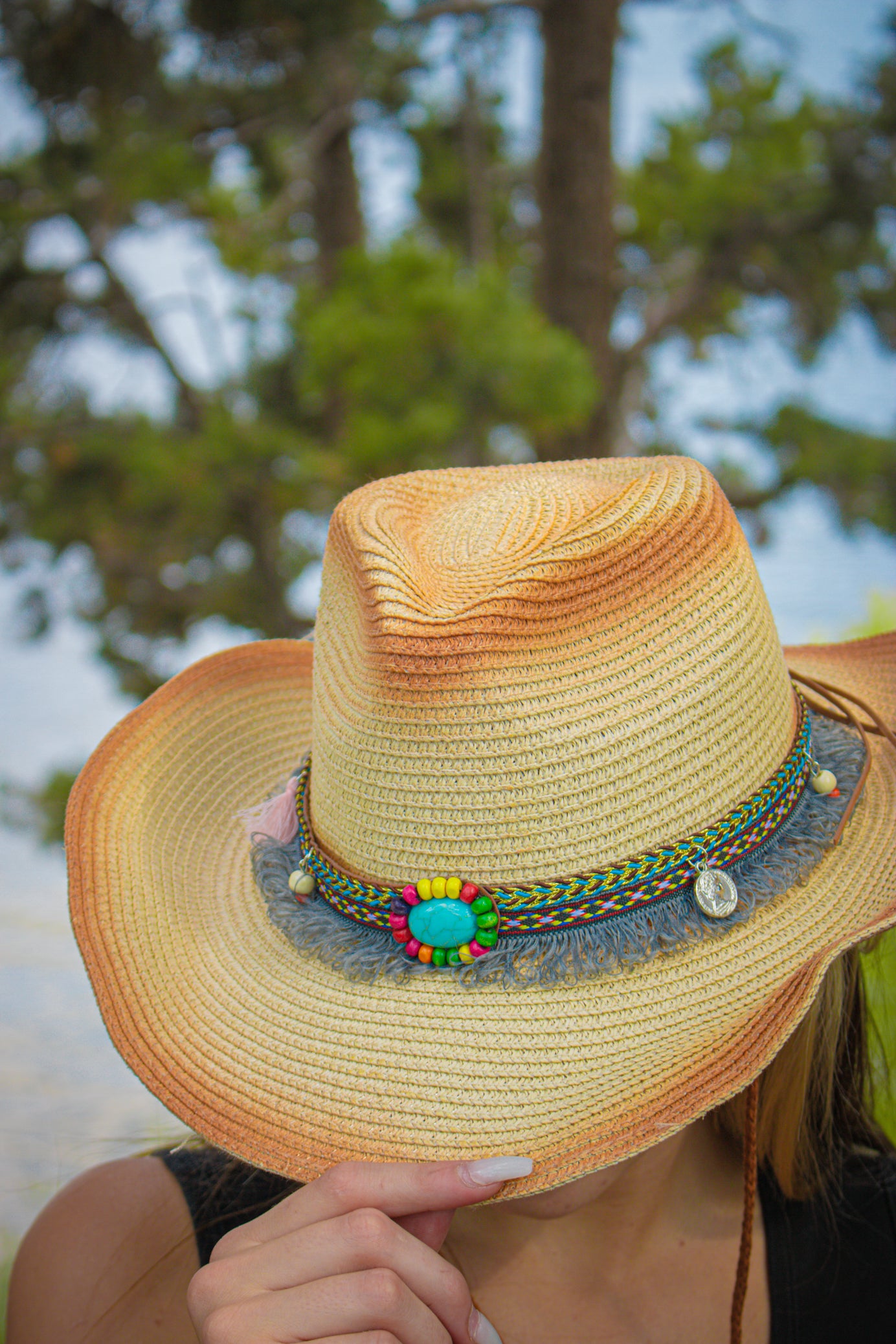 Two Shade 100% Recycled Paper Woven Sun Hat