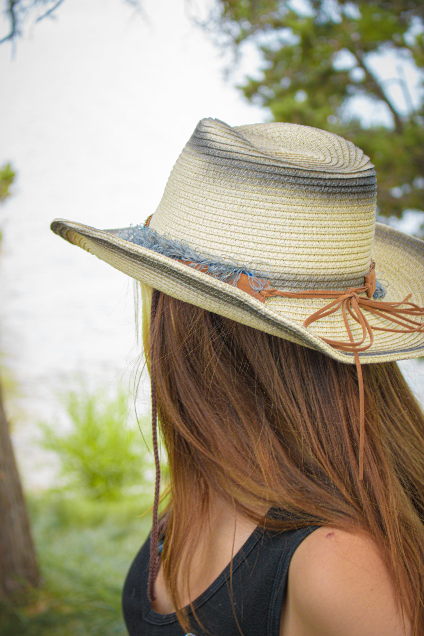 Two Shade 100% Recycled Paper Woven Sun Hat