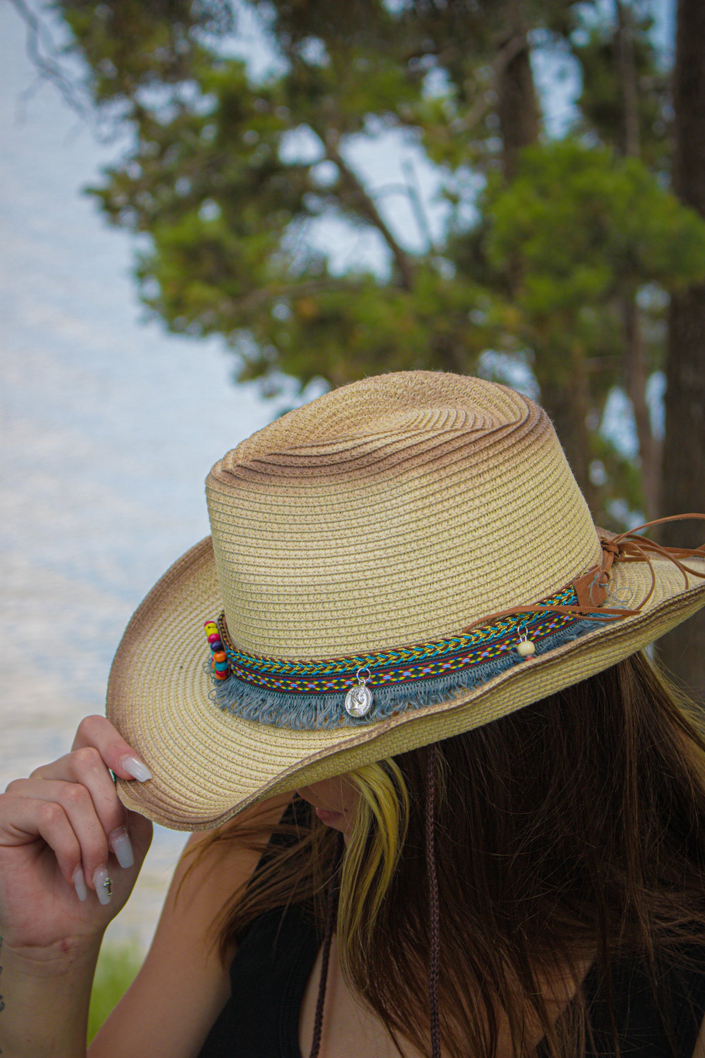 Two Shade 100% Recycled Paper Woven Sun Hat