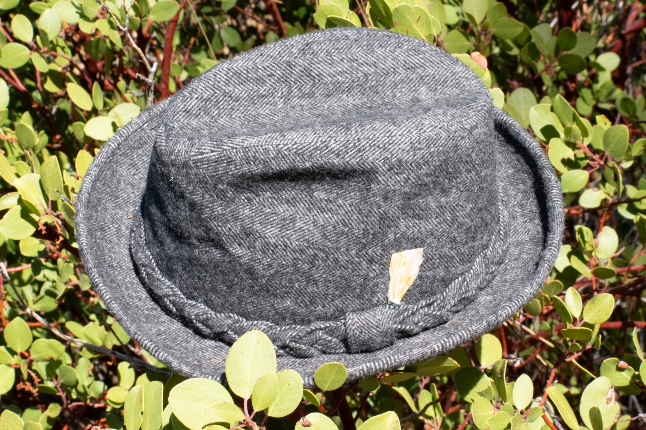 Vintage Stetson Classic Tweed Gray Herringbone Fedora Size 7