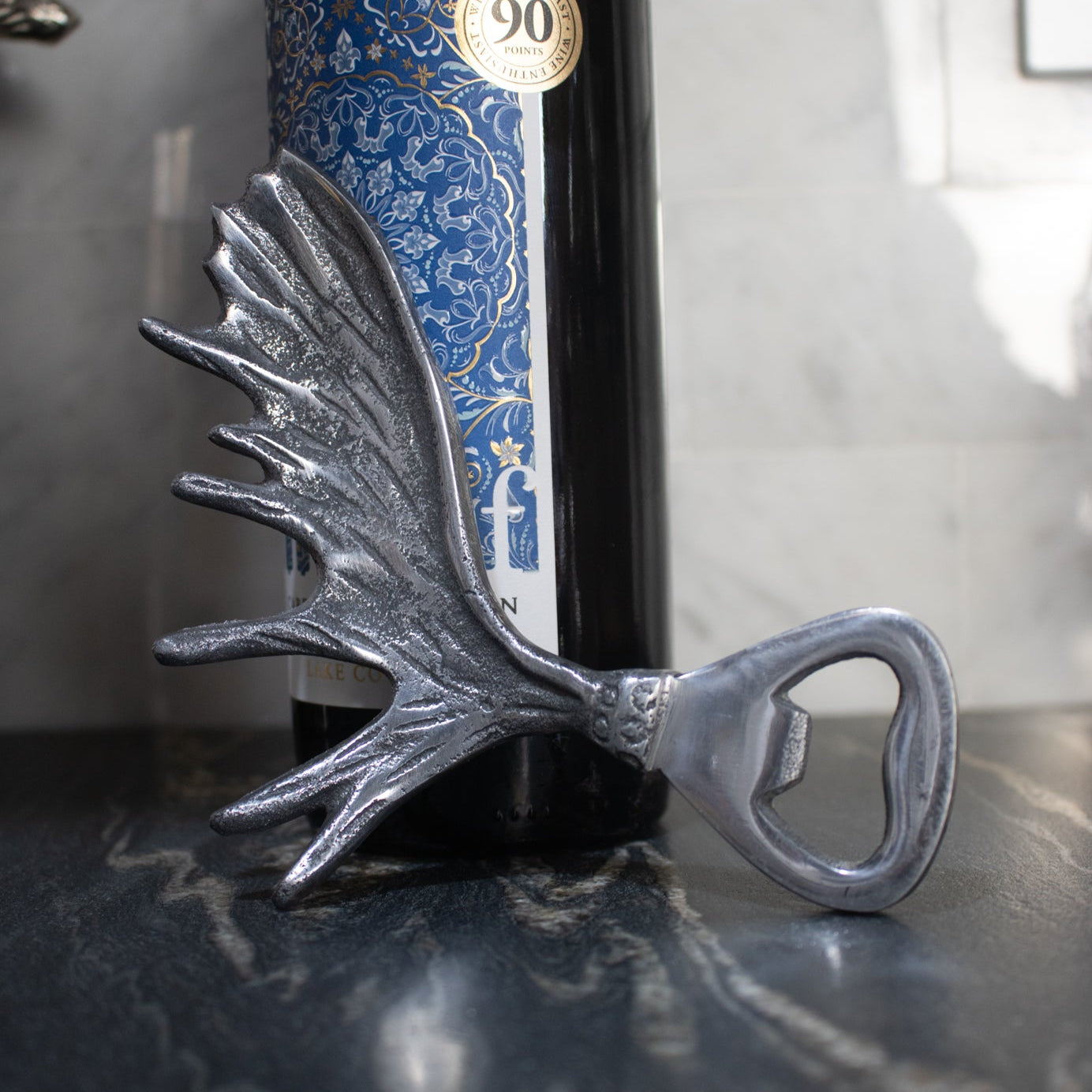 Chrome Moose Antler Bottle Opener