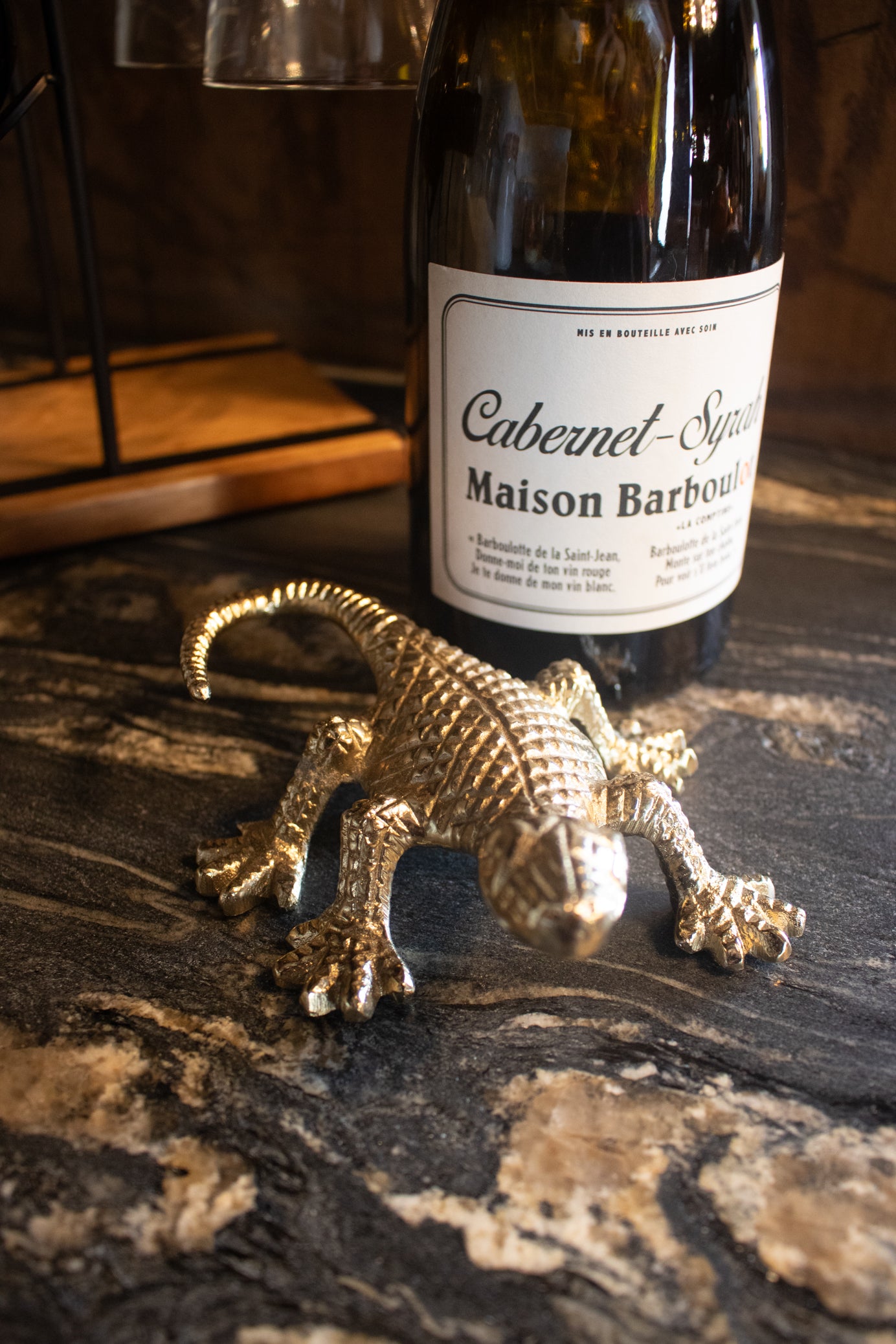 "I am" Bottle Opener Cast Aluminum Lizard