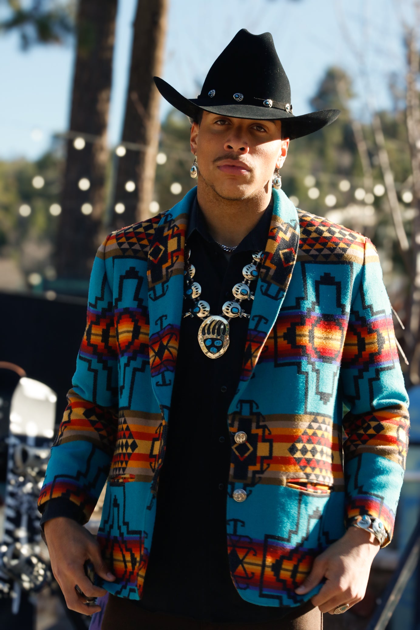 Pendleton Vintage Wool Aztec Blazer Jacket Western Zarape Boho Native Tribal