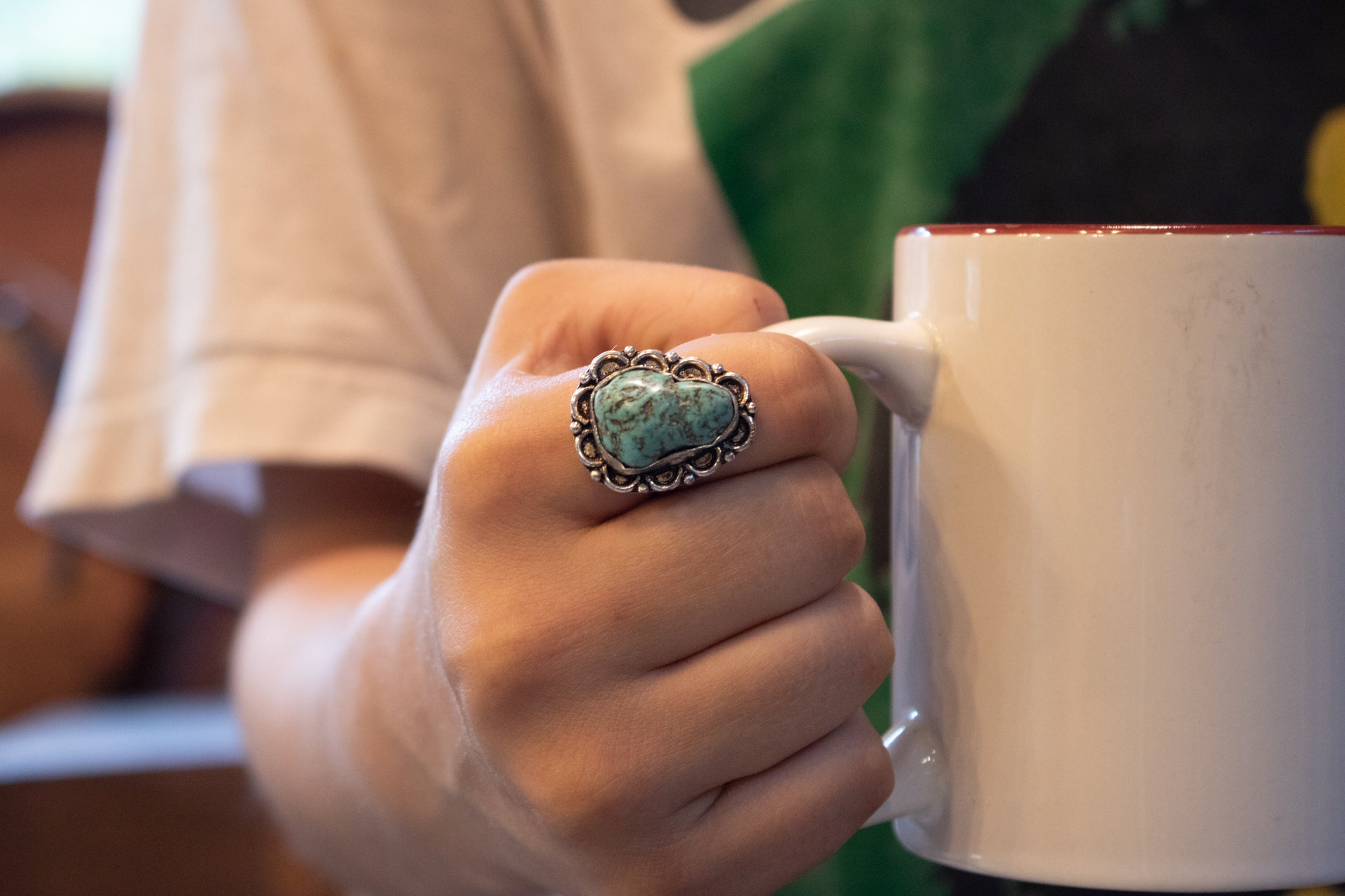 Faux Turquoise Gemstone Ring  Size 8.5