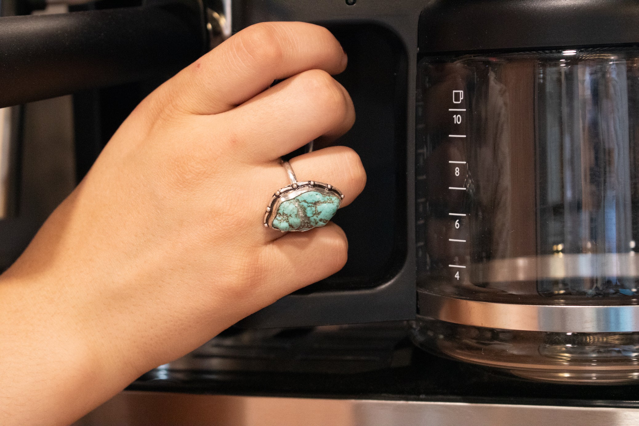 Faux Turquoise Gemstone Ring  Size 8
