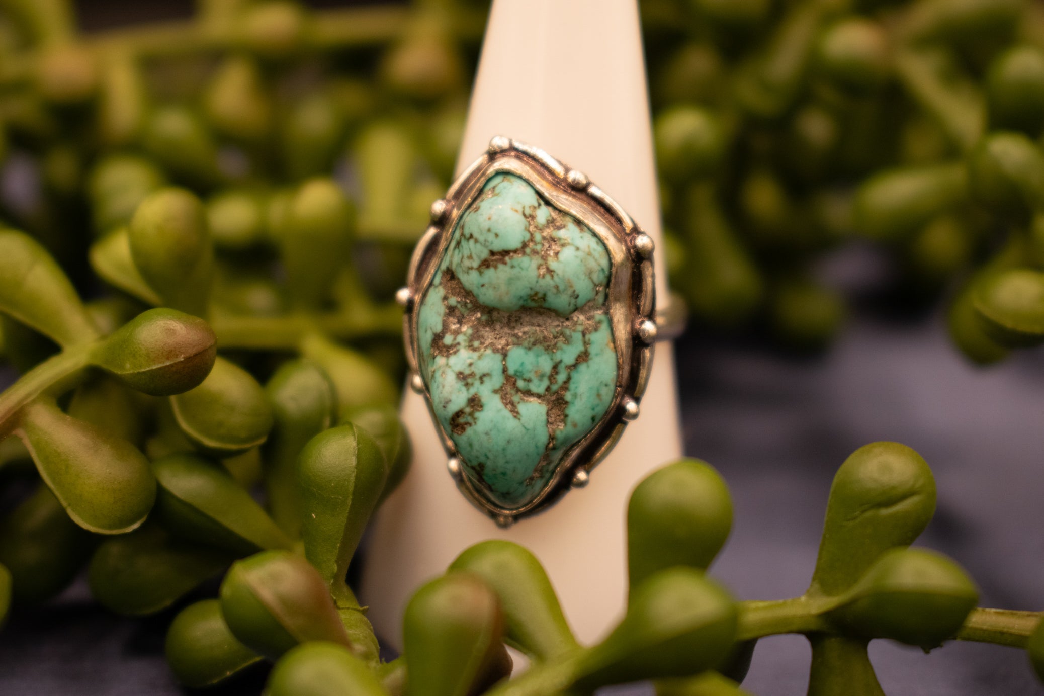 Faux Turquoise Gemstone Ring  Size 8