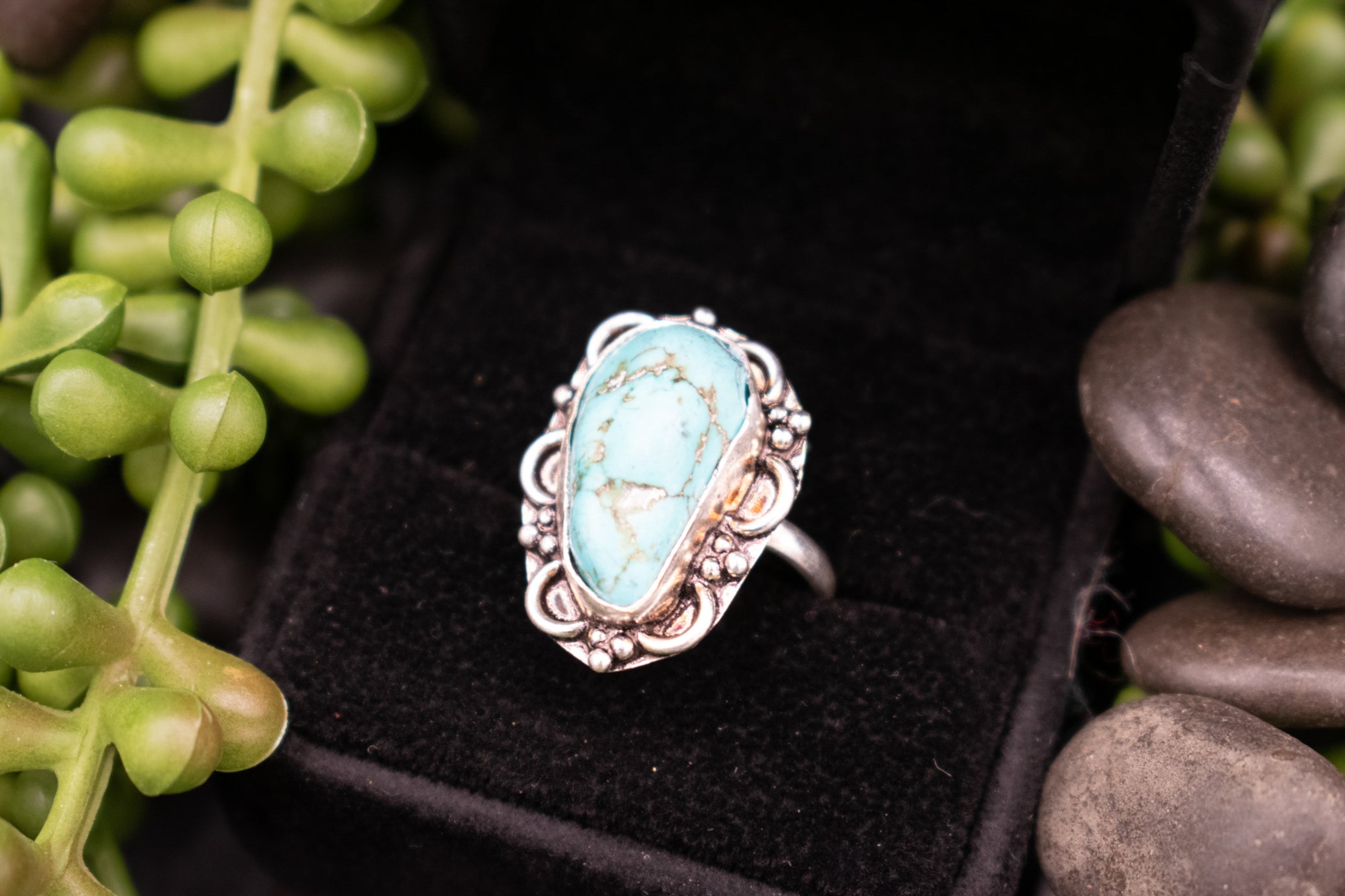 Faux Turquoise Gemstone Ring Size 8