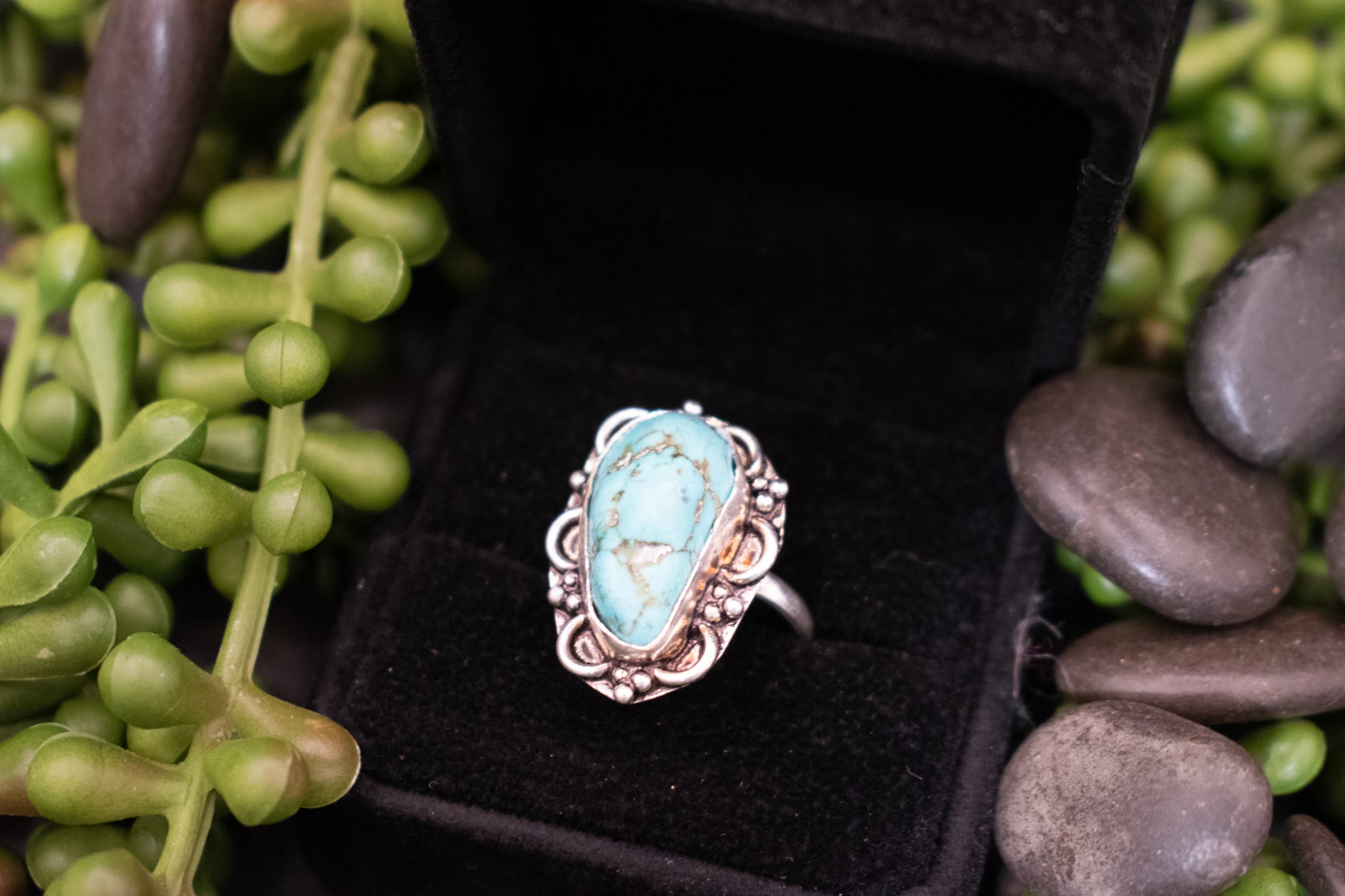 Faux Turquoise Gemstone Ring Size 8