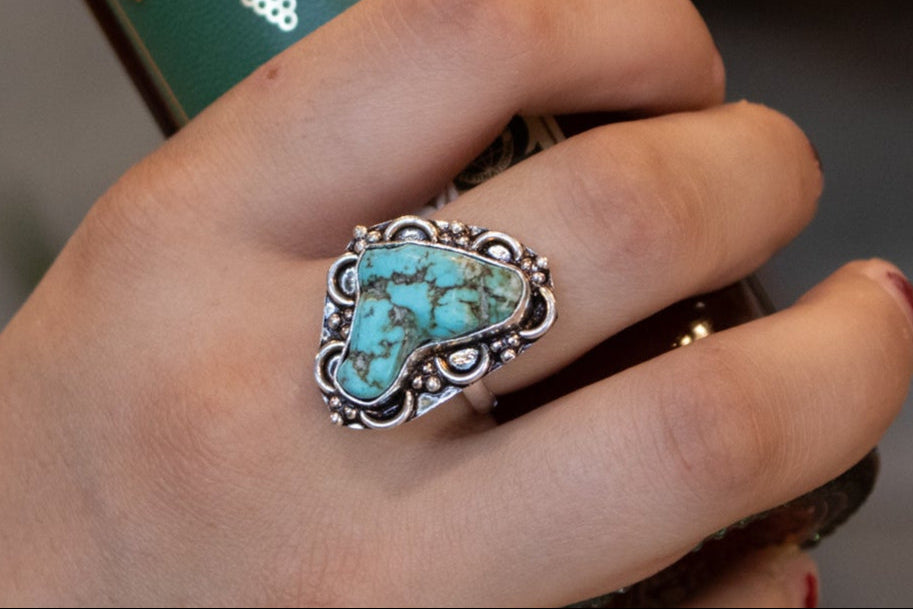 Faux Turquoise Gemstone Ring Size 8.5