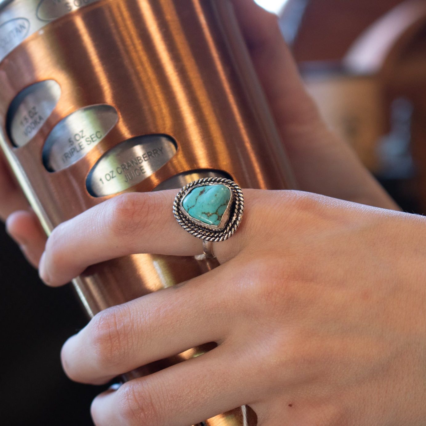 Faux Turquoise Gemstone Ring  Size 6