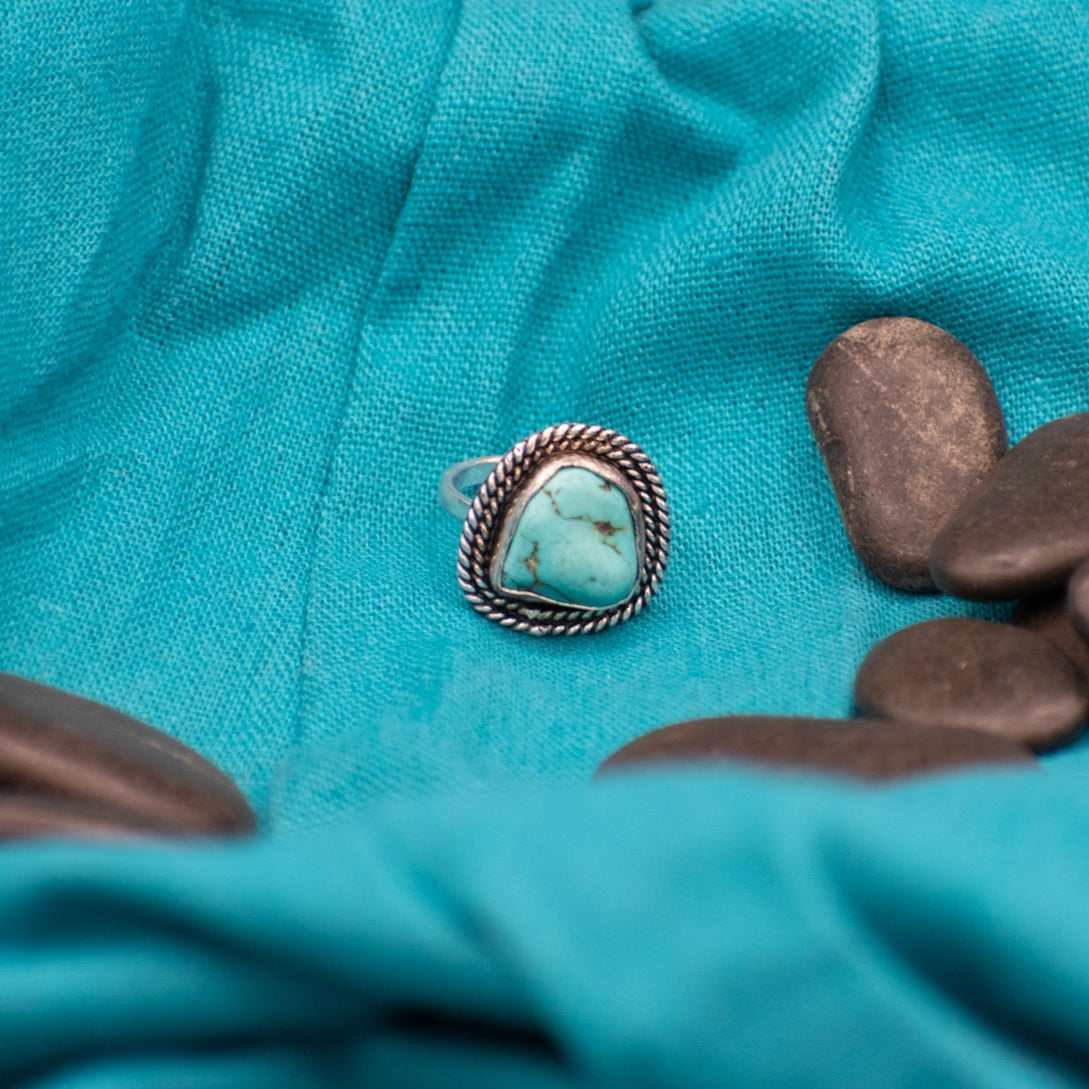Faux Turquoise Gemstone Ring  Size 6
