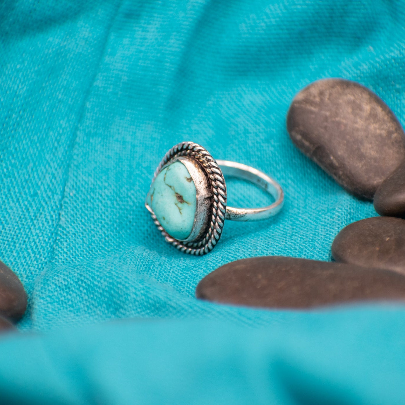 Faux Turquoise Gemstone Ring  Size 6