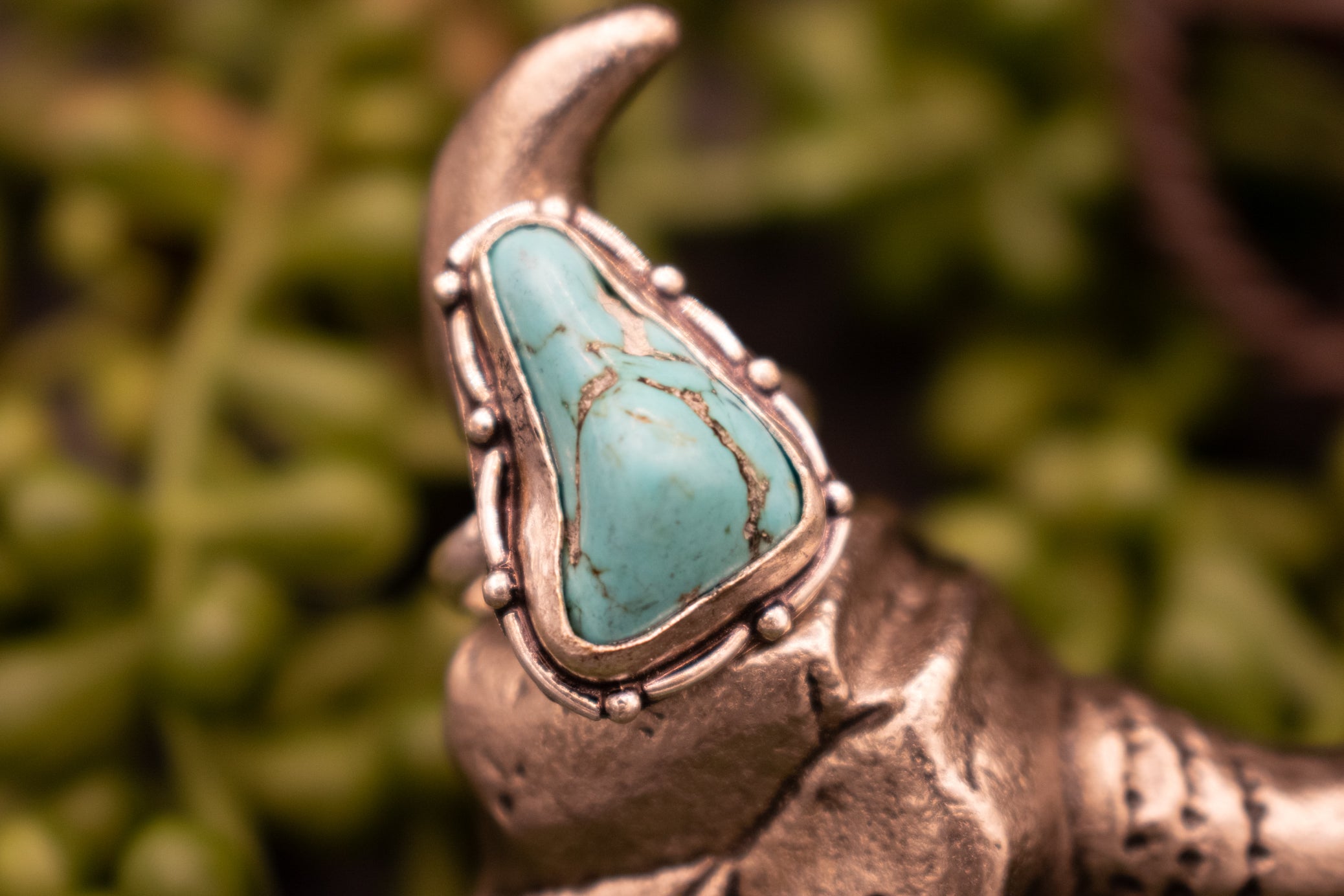 Faux Turquoise Gemstone Ring Size 6