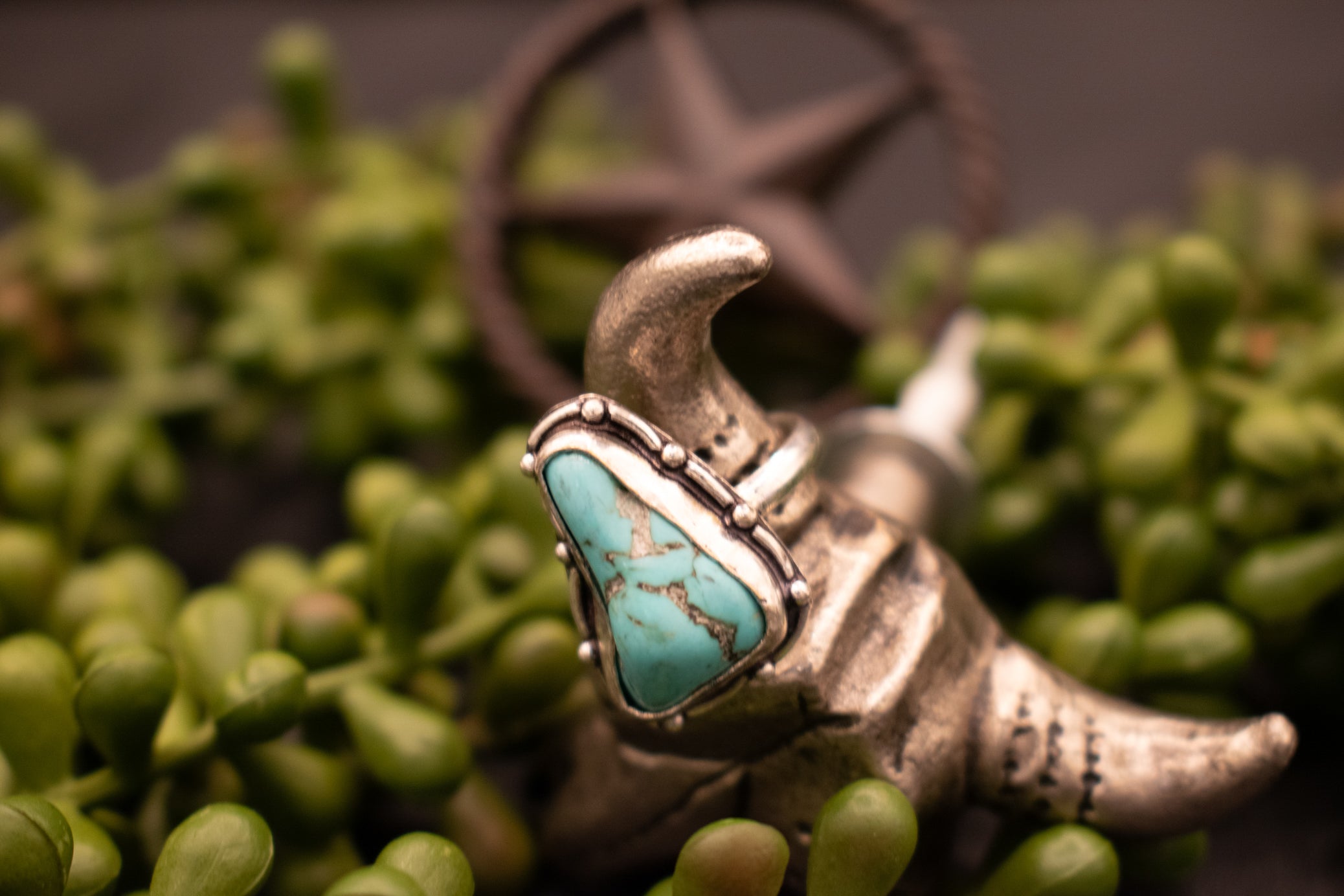 Faux Turquoise Gemstone Ring Size 6