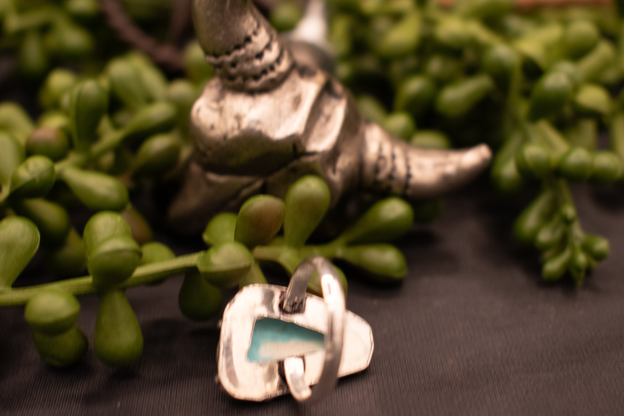 Faux Turquoise Gemstone Ring Size 6