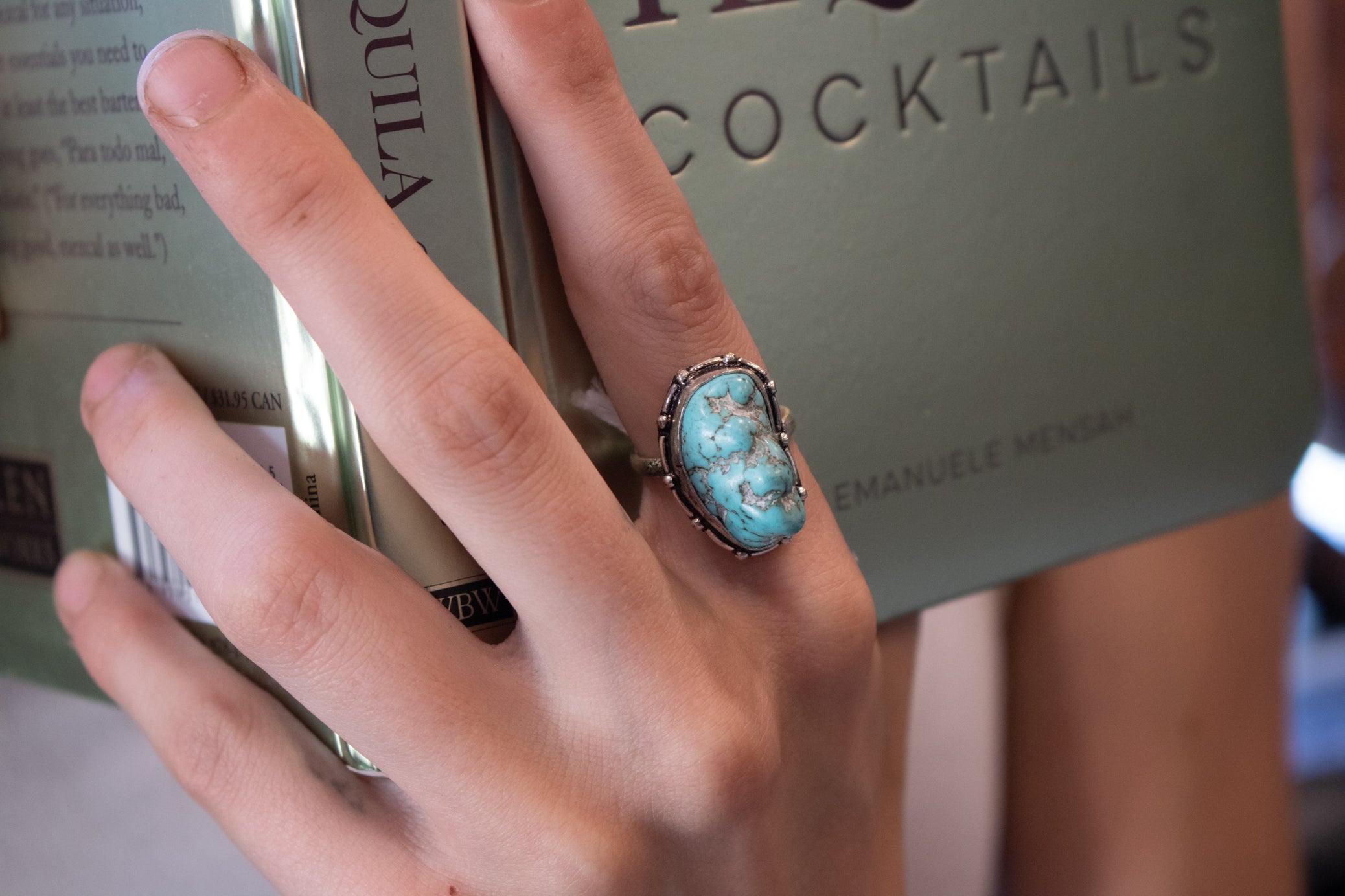 Faux Turquoise Gemstone Ring Size 7