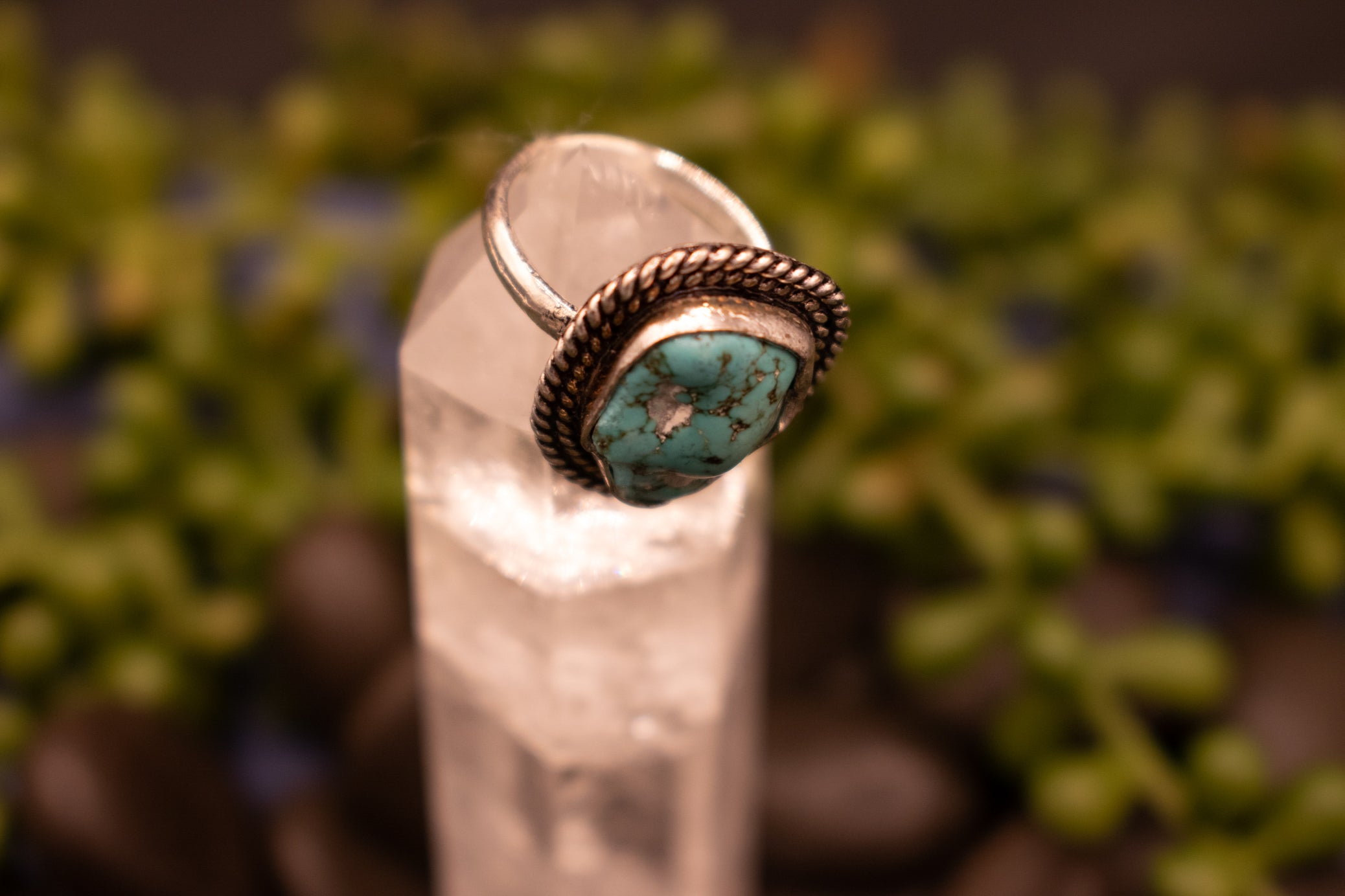 Faux Turquoise Gemstone Ring Size 6