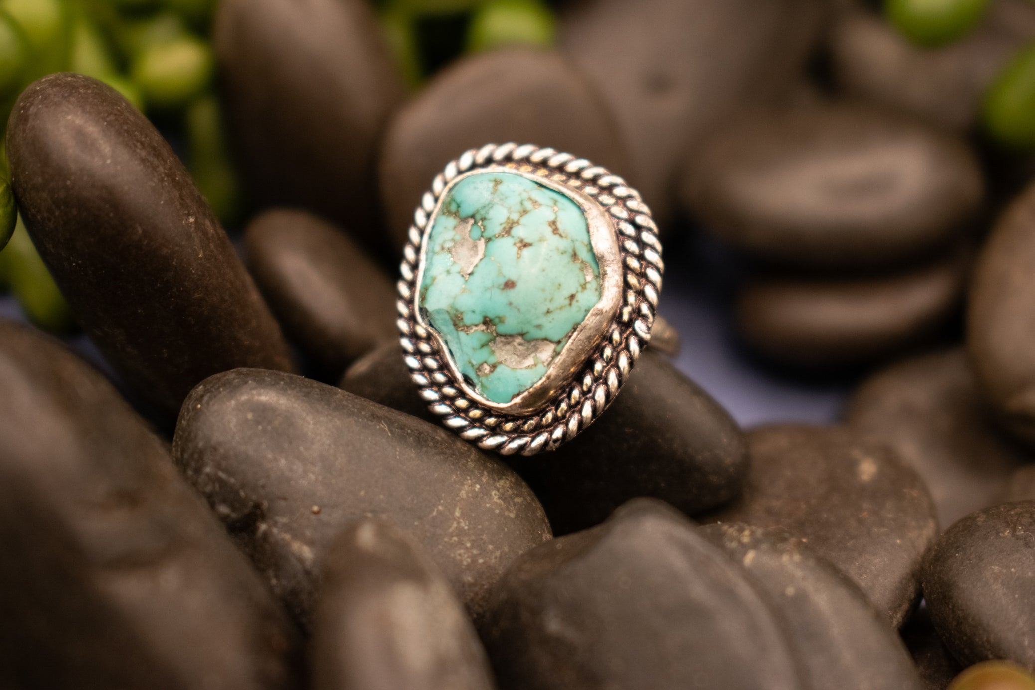 Faux Turquoise Gemstone Ring Size 6