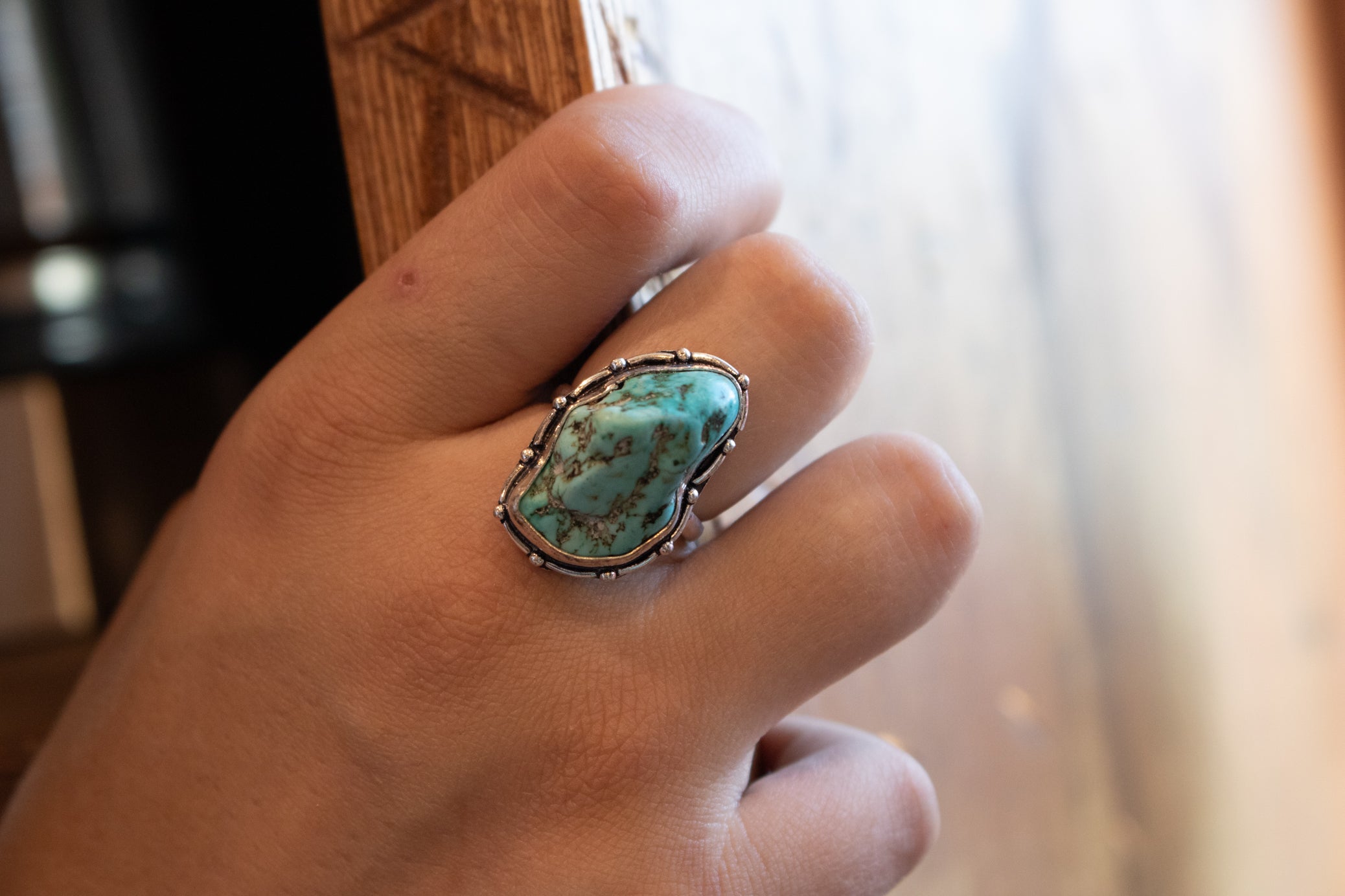 Faux Turquoise Gemstone Ring size 8.5