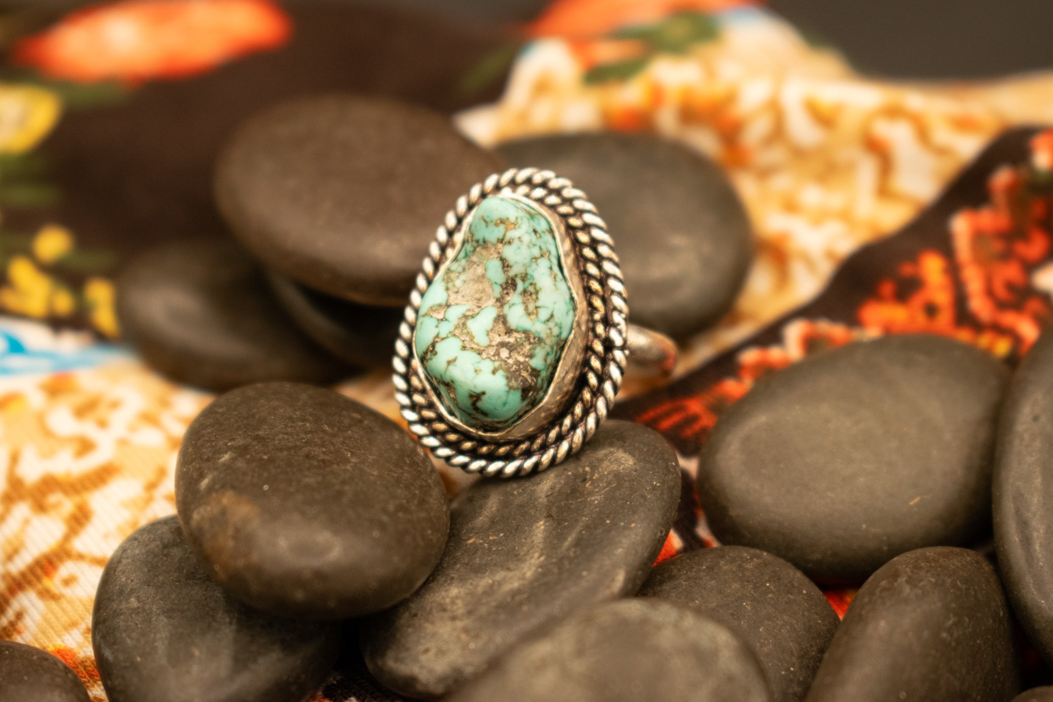Faux Turquoise Gemstone Ring  Size 7