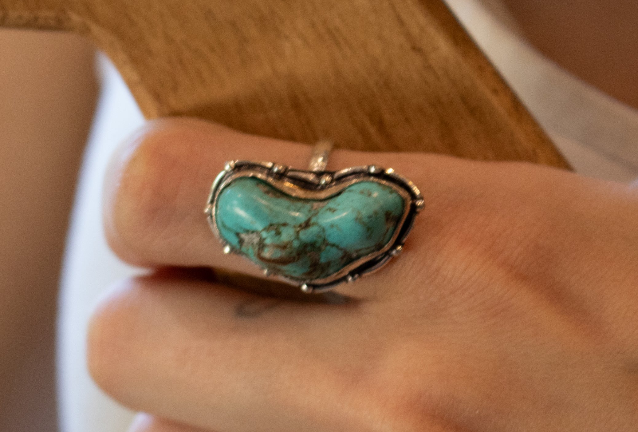 Faux Turquoise Gemstone Ring Size 7