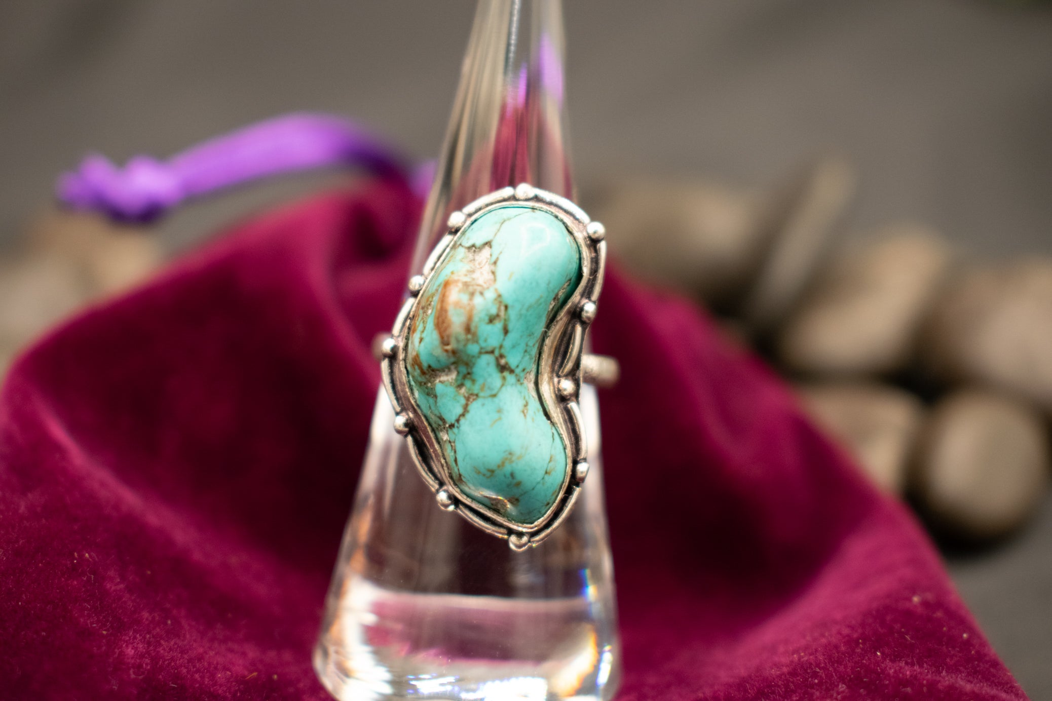 Faux Turquoise Gemstone Ring Size 7