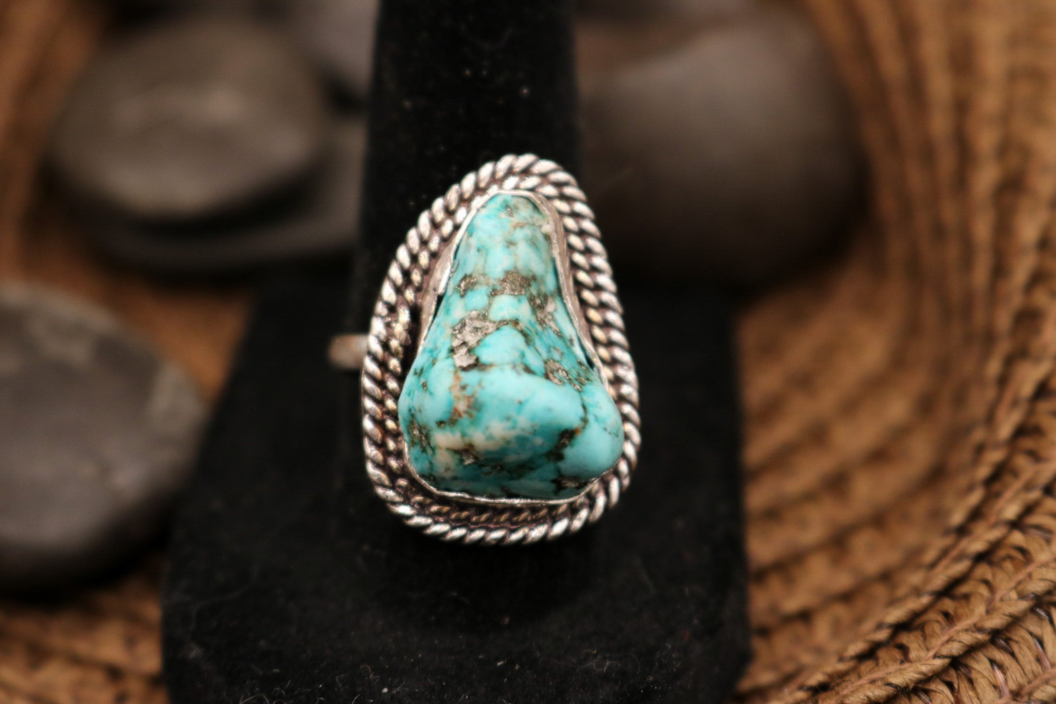 Faux Turquoise Gemstone Ring  Size 8