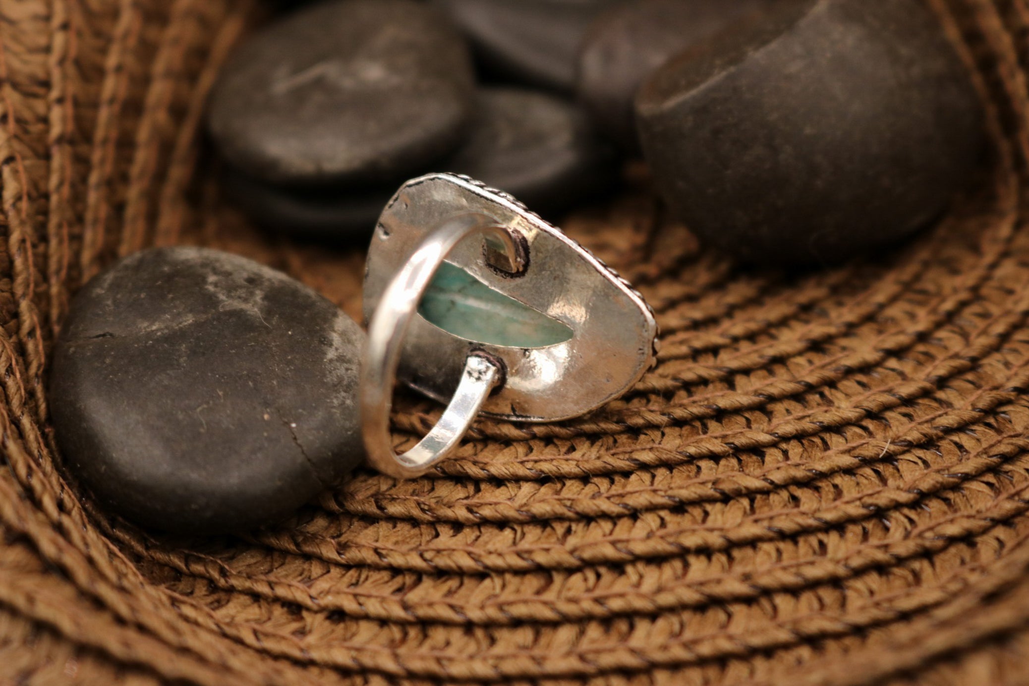 Faux Turquoise Gemstone Ring  Size 8