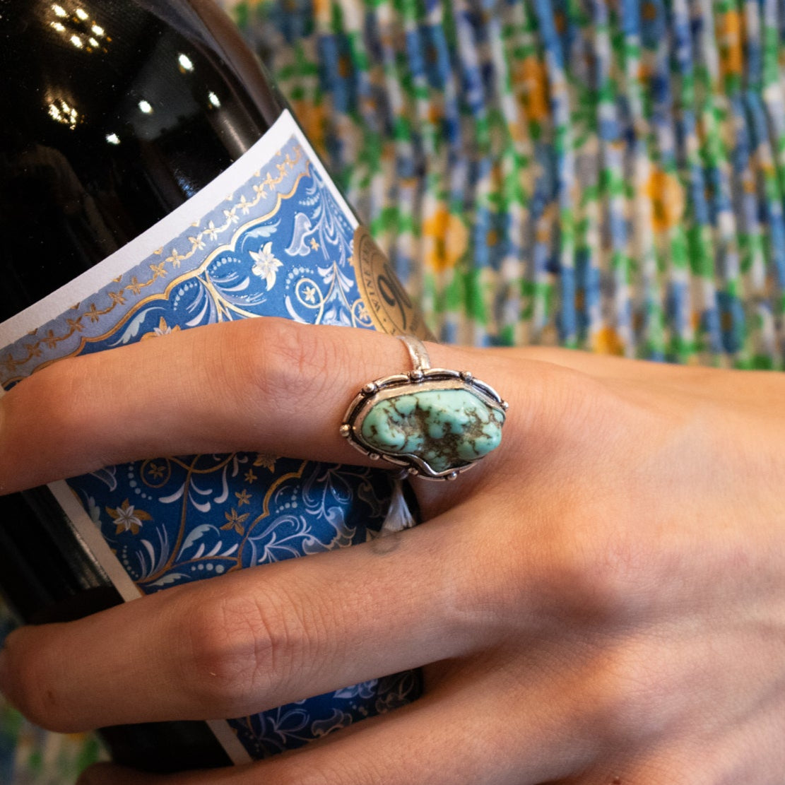 Faux Turquoise Gemstone Ring Size 6.5