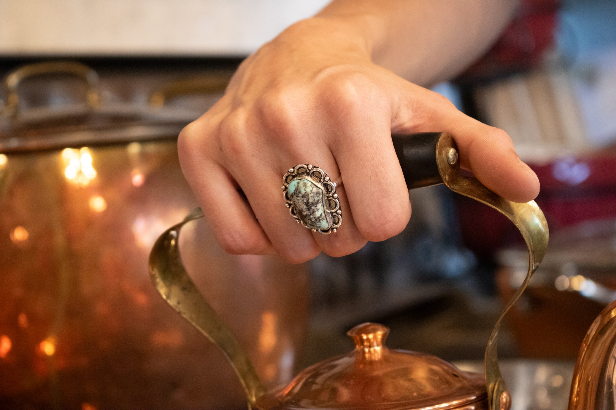 Faux Turquoise Gemstone Ring Size 8