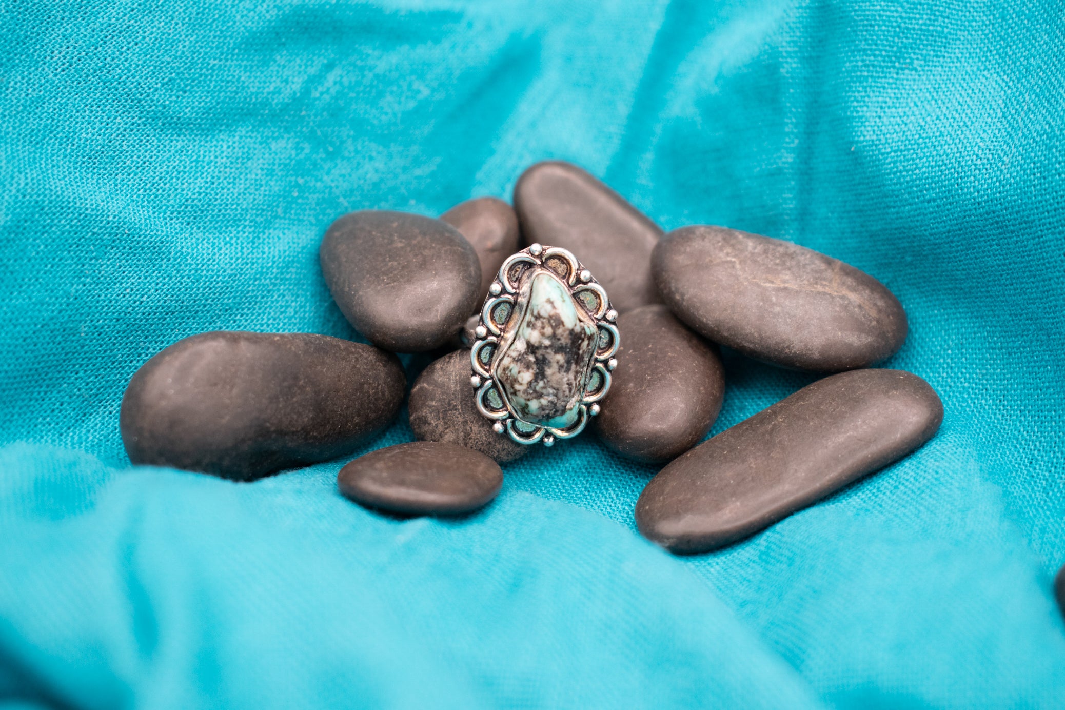 Faux Turquoise Gemstone Ring Size 8