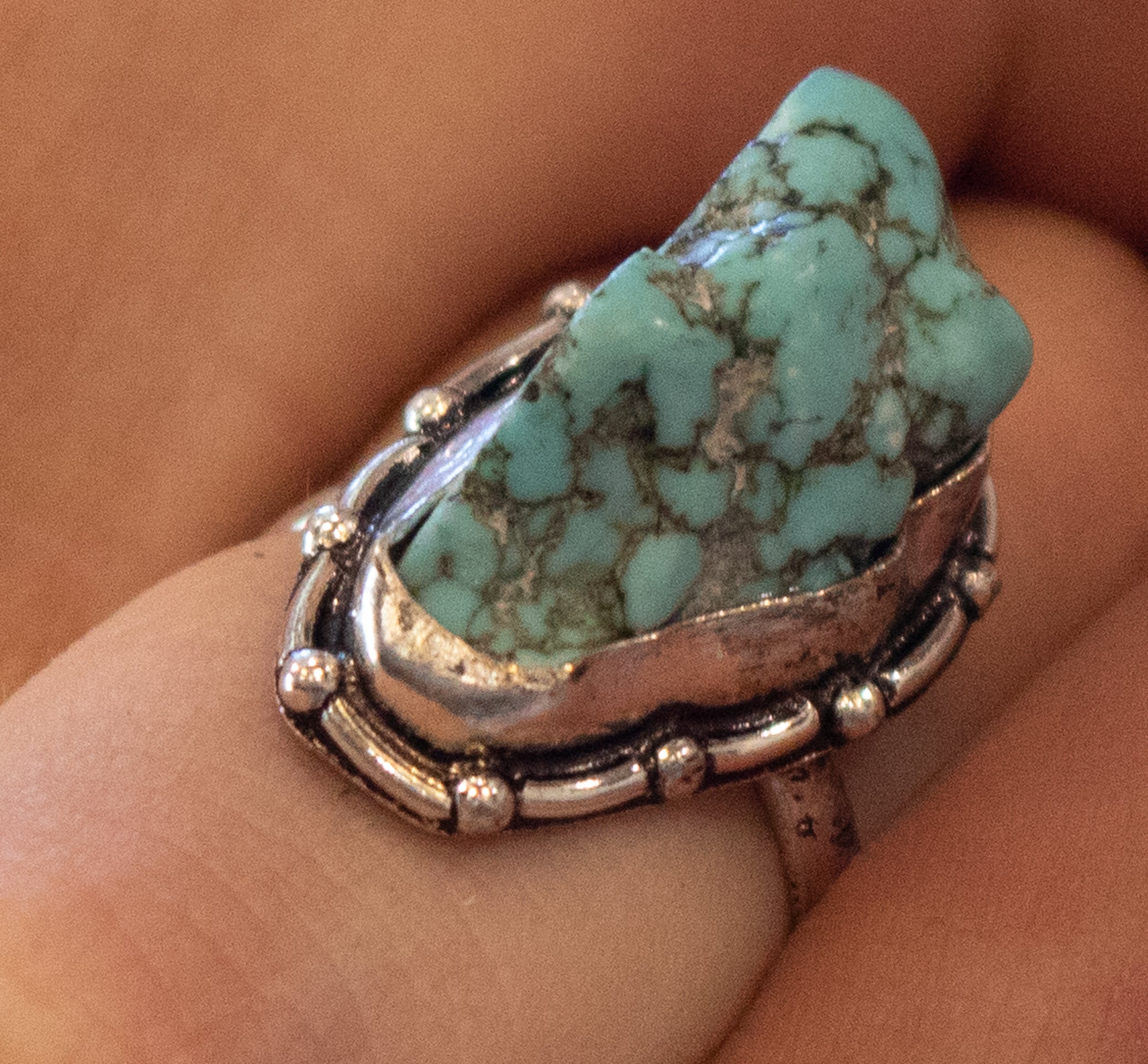 Faux Turquoise Gemstone Ring Size 6.5