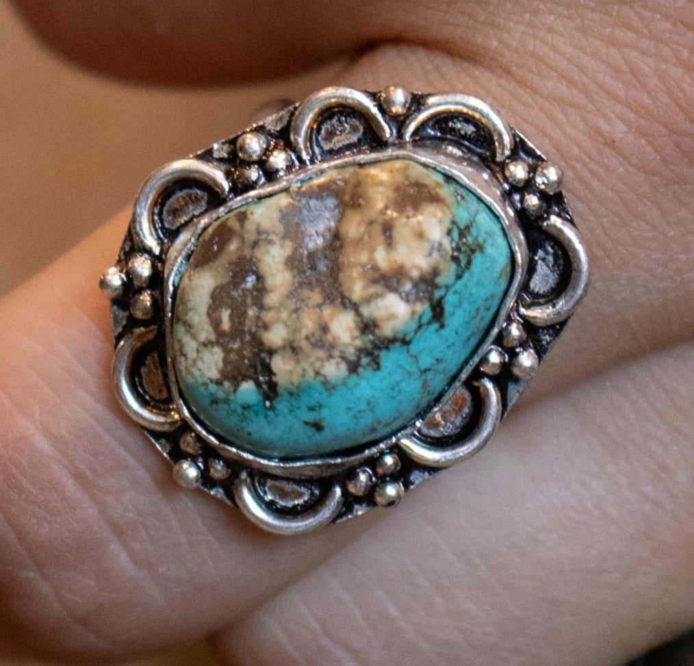 Faux Turquoise Gemstone Ring Size 8.5