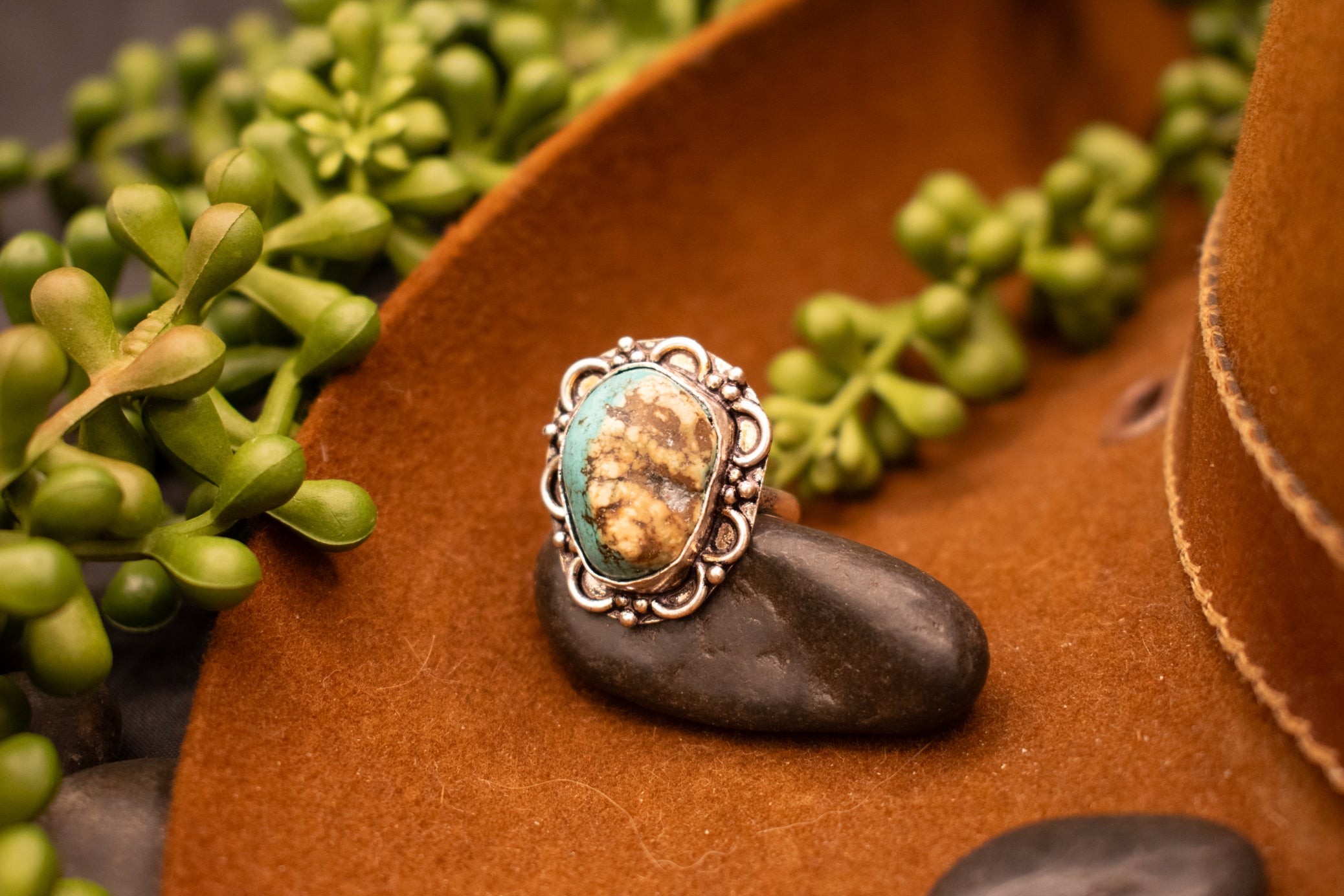 Faux Turquoise Gemstone Ring Size 8.5