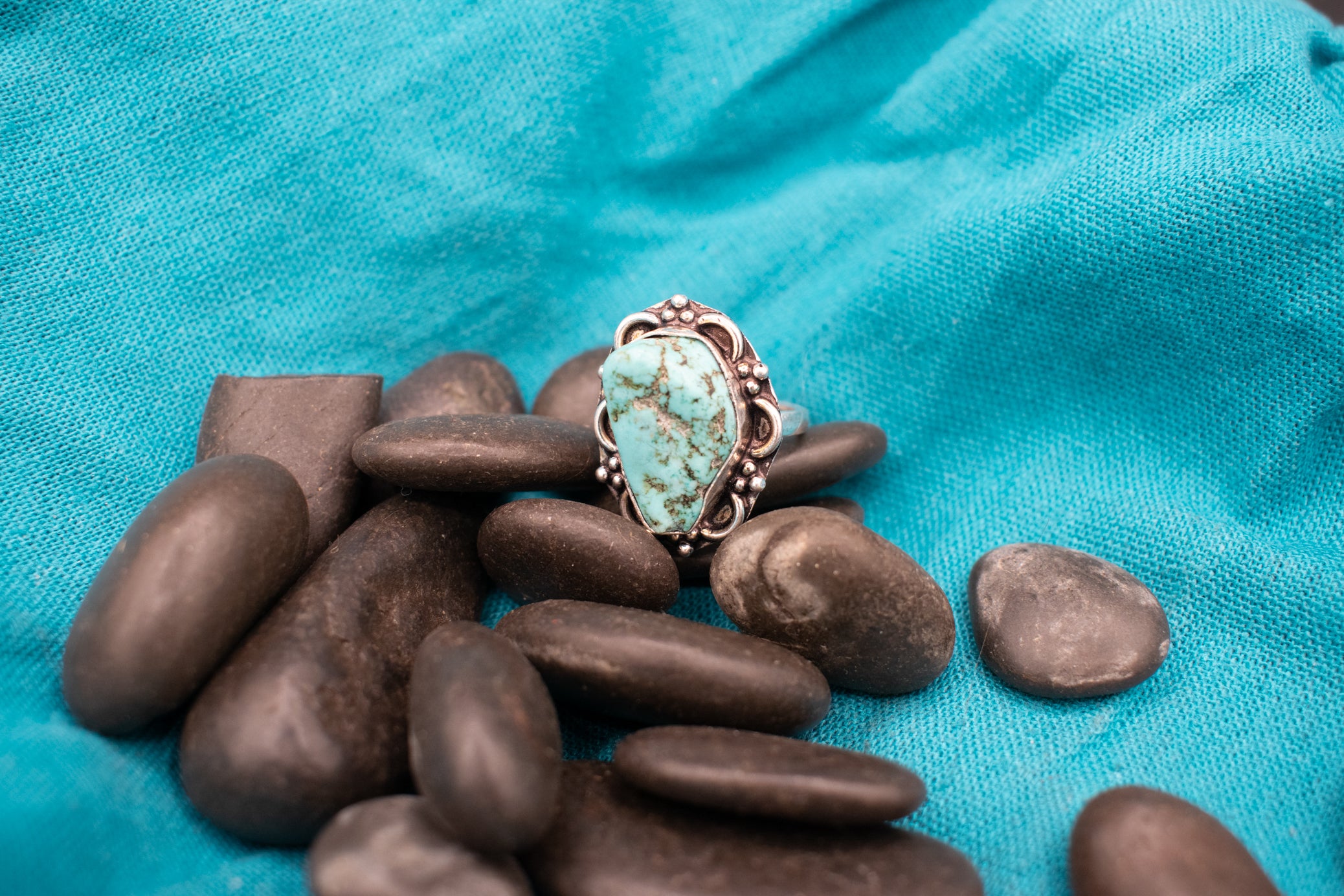 Faux Turquoise Gemstone Ring Size 6.5