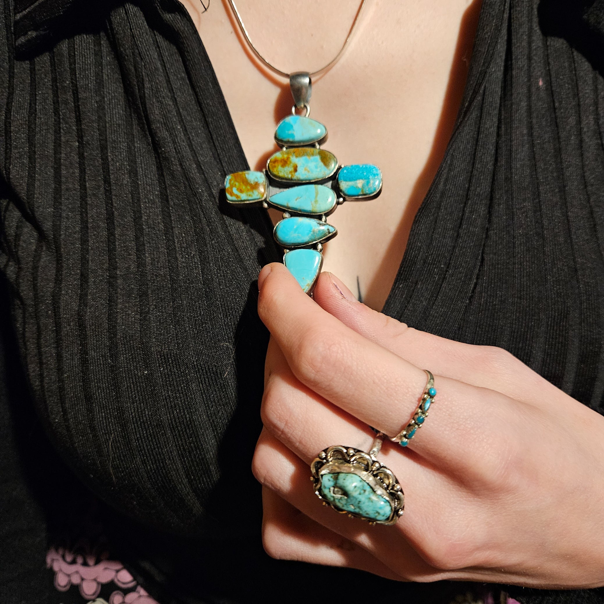 Faux Turquoise Gemstone Ring Size 6.5