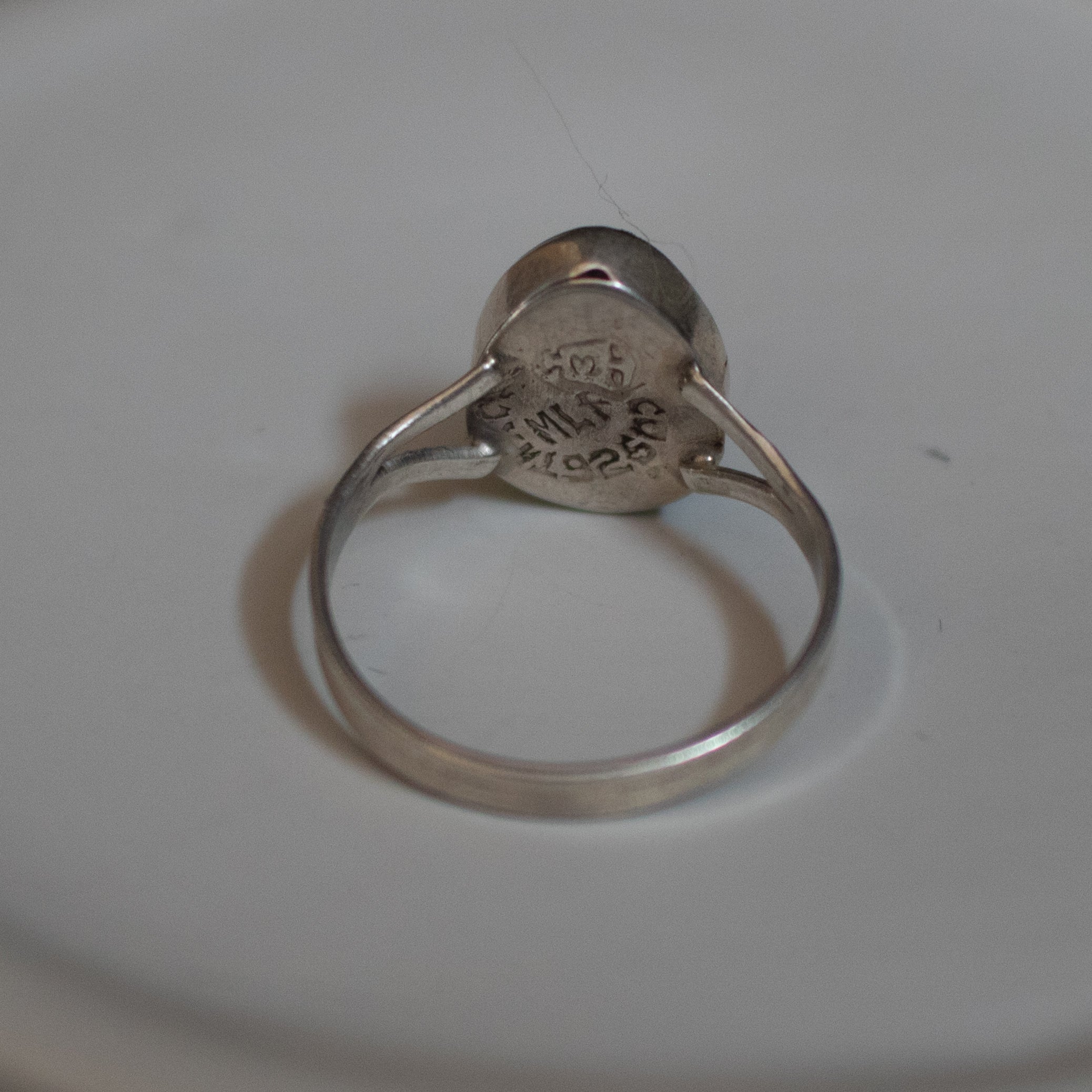 Green Aventurine Sterling Silver Split Band Statement Ring Size 6