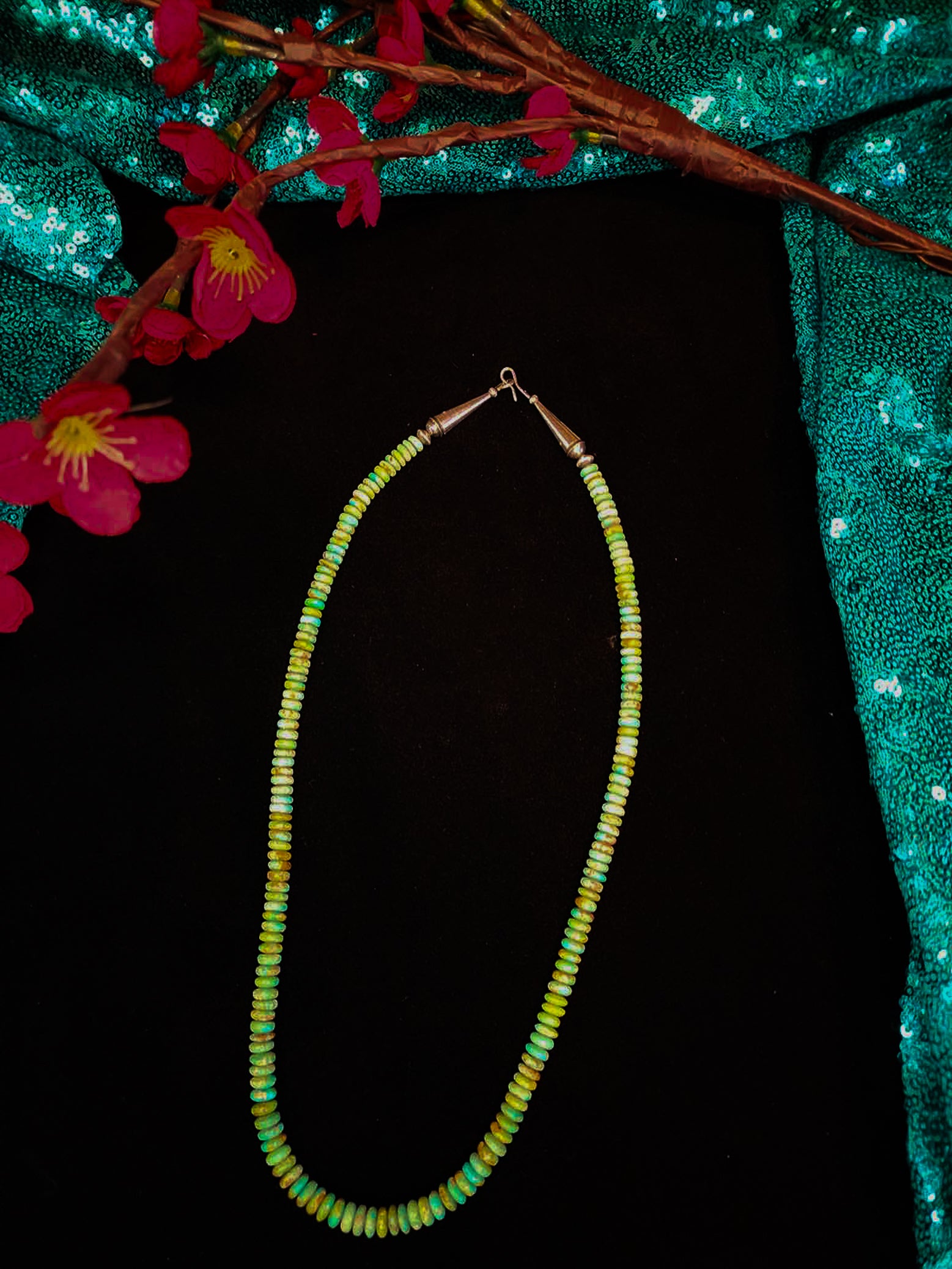 Vintage Navajo Royston Turquoise Sauser Beaded Necklace