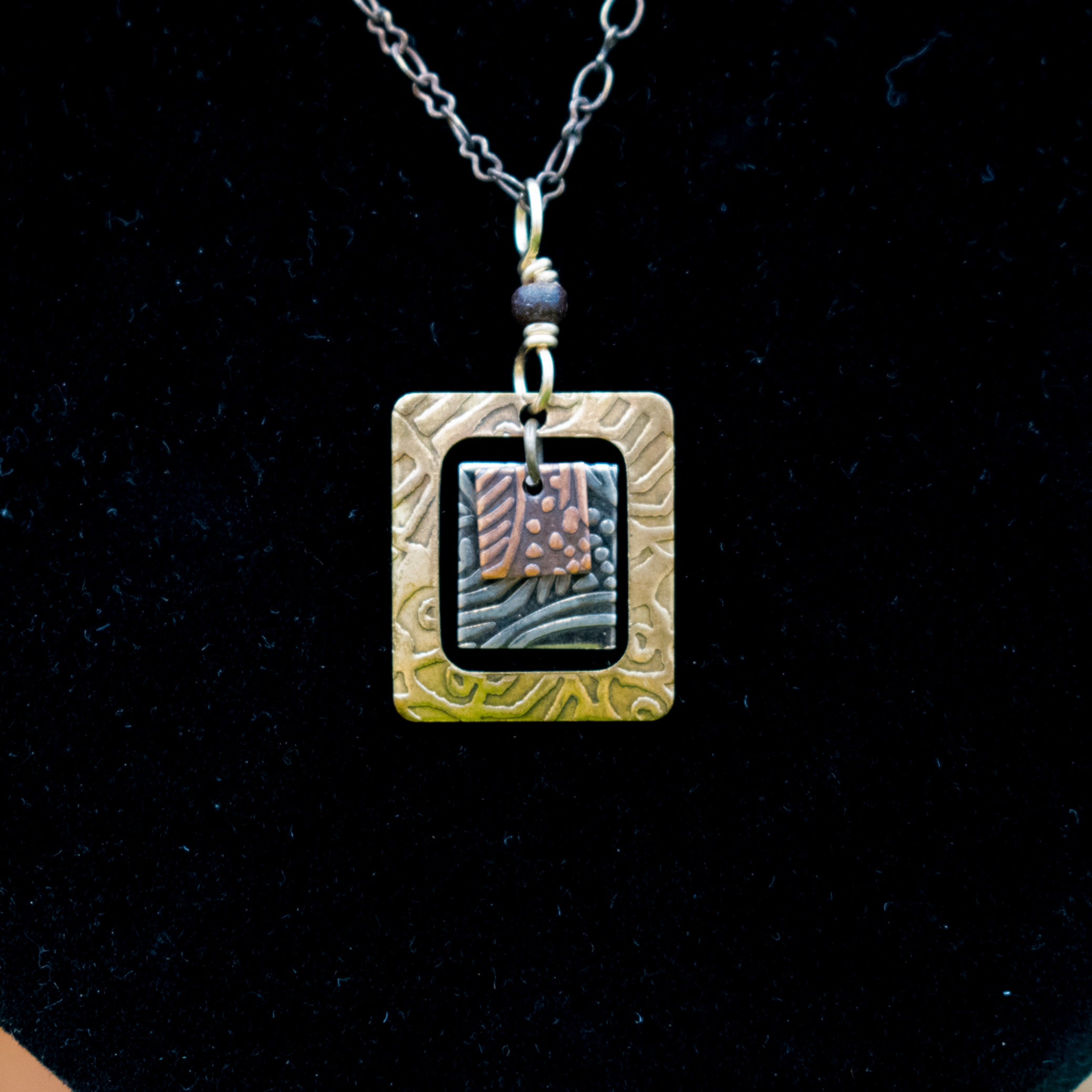 Geometric Square Design Necklace