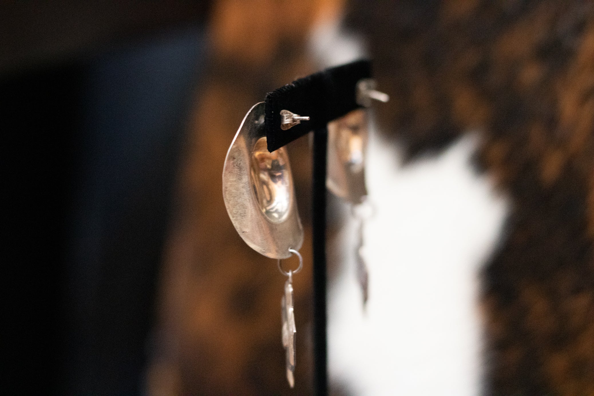 Vintage Silver Cowboy Hats Motif featuring an outline of Texas Dangle Earrings Made in Mexico