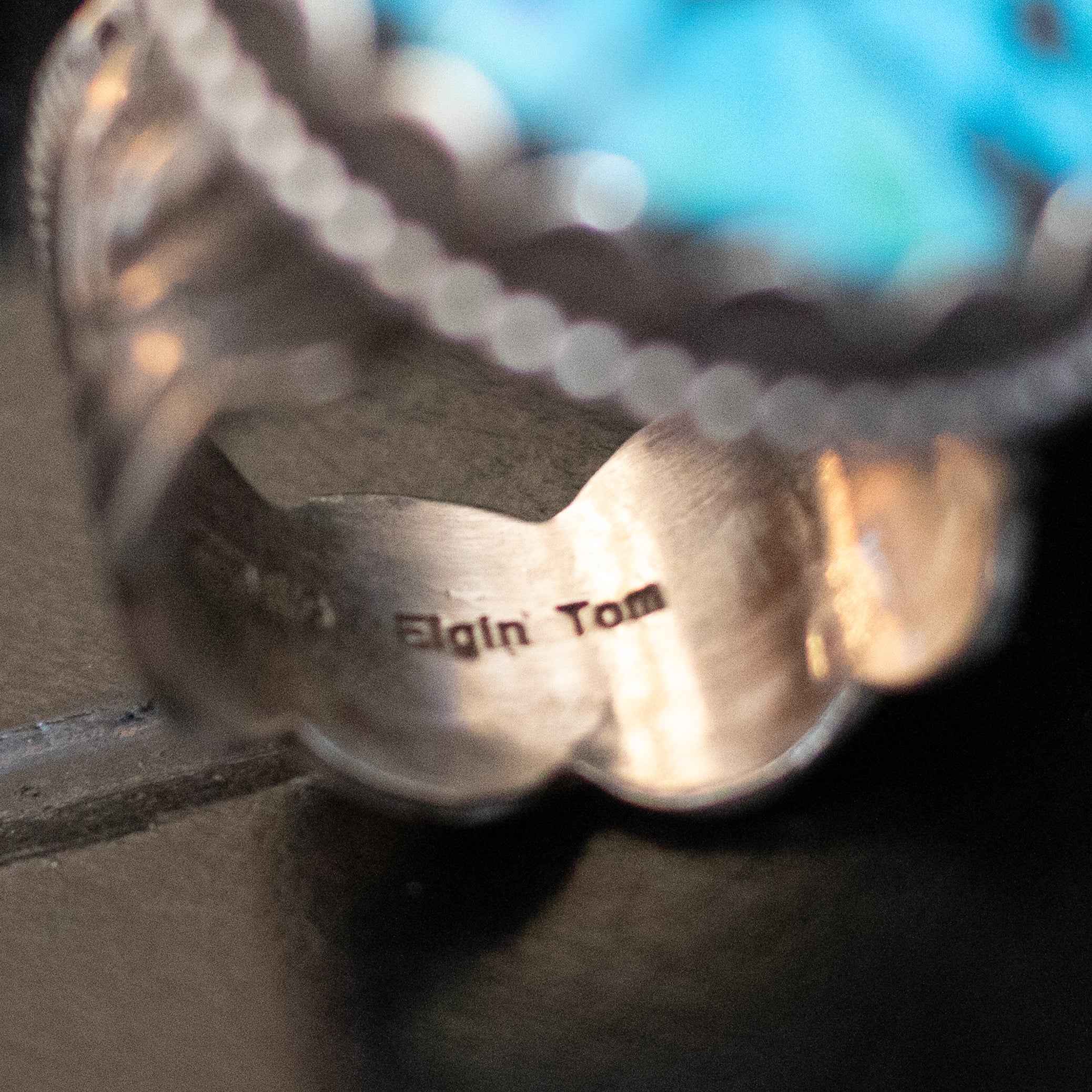 Vintage Navajo Sterling Silver Big Turquoise Ring Stamped Elgin Tom Size 11