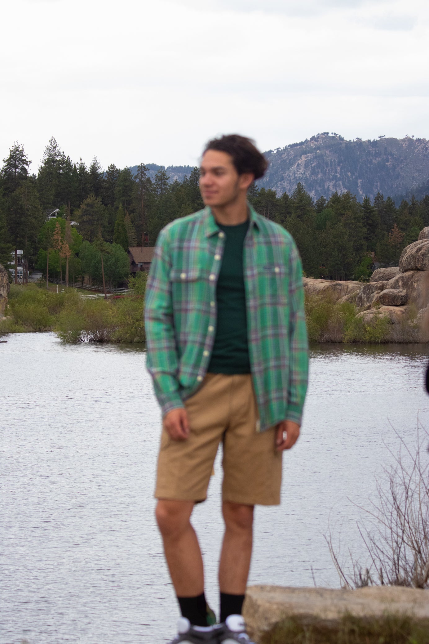 Polo Ralph Lauren Flannel Shirt – Mint Green & Gray, Size Large