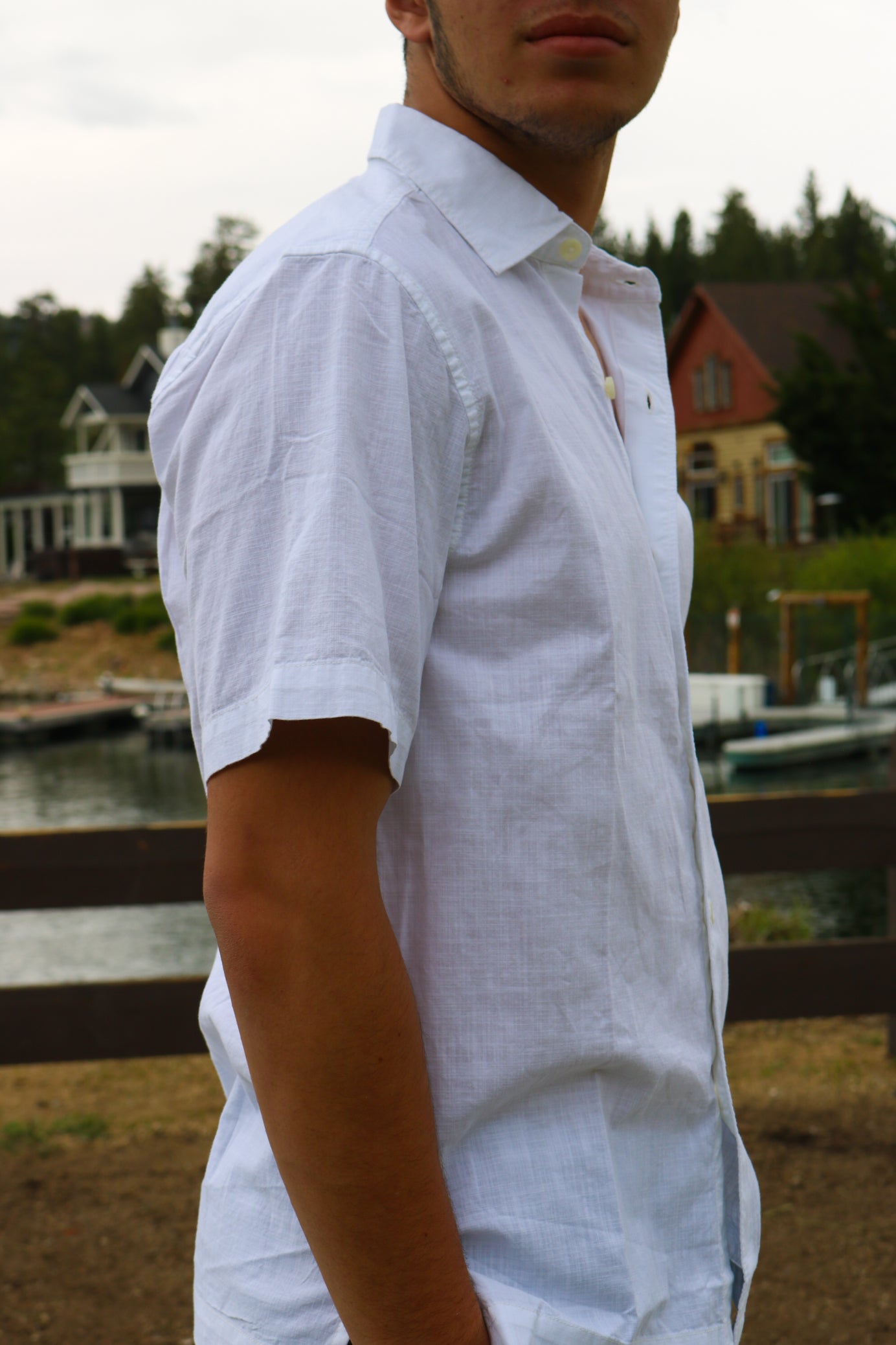 Tommy Bahama Short Sleeve White Button-up Shirt