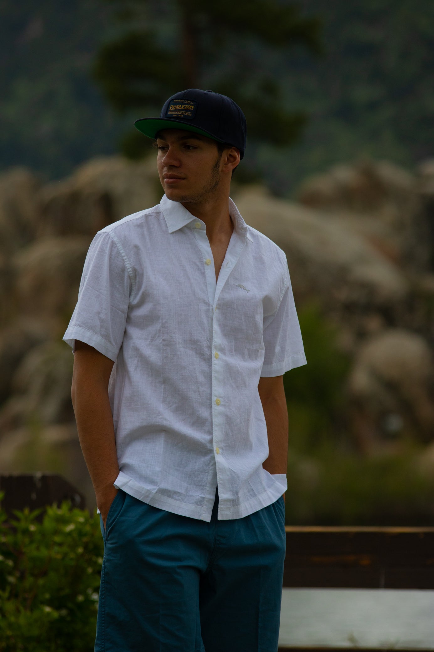 Tommy Bahama Short Sleeve White Button-up Shirt