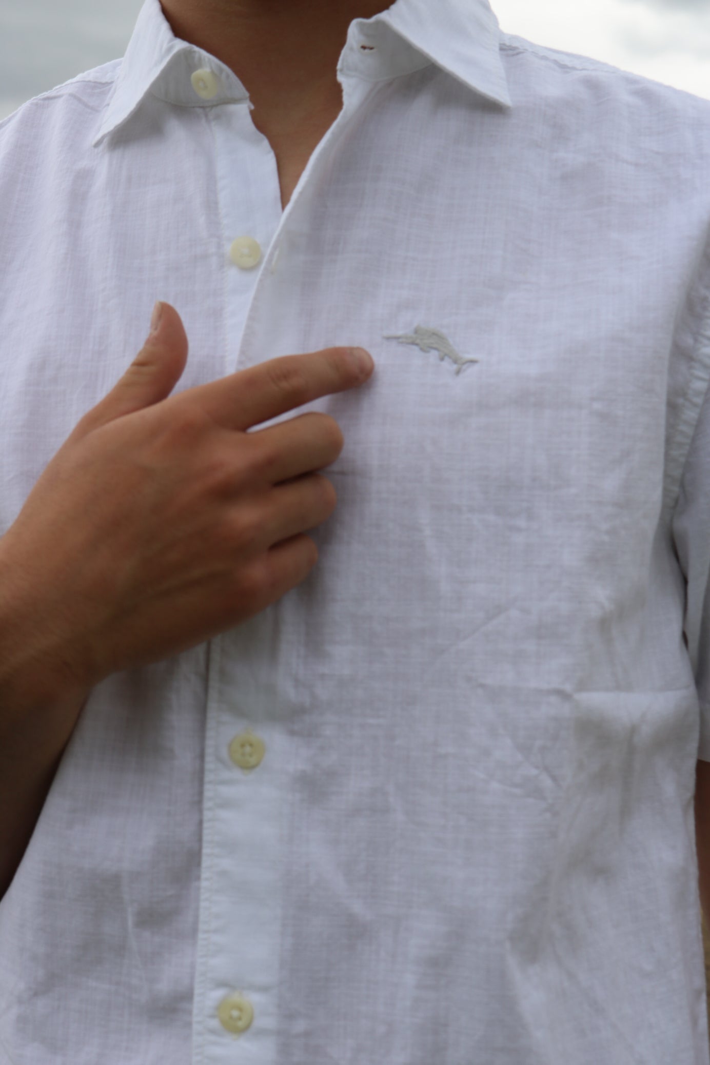 Tommy Bahama Short Sleeve White Button-up Shirt